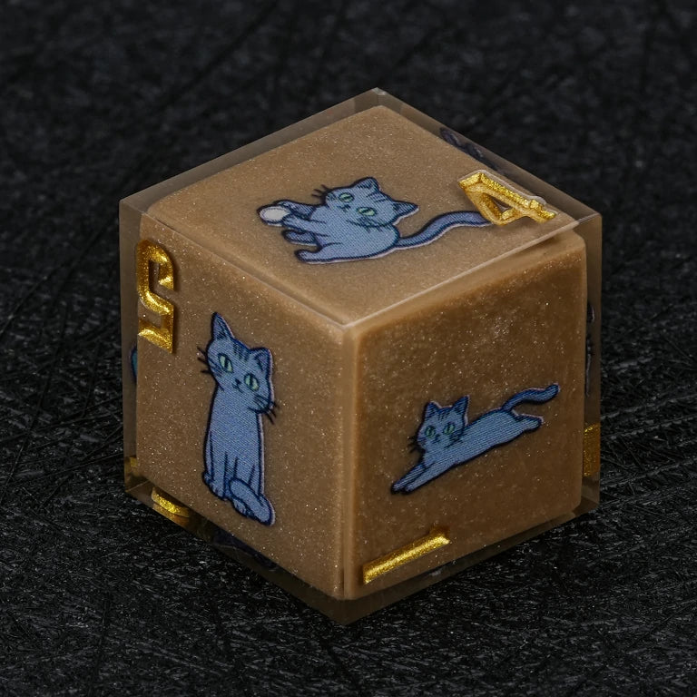 Kickstarter Dice — Russian Blue Cat Polyhedral DND Resin Dice Set