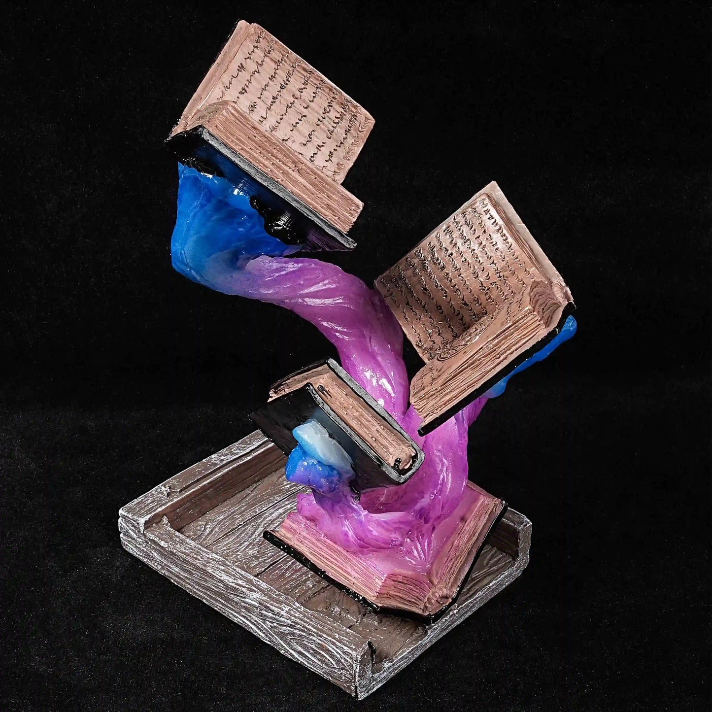 Blue-Purple Magic Books Dice Tower - Resin Design | Bear Dice