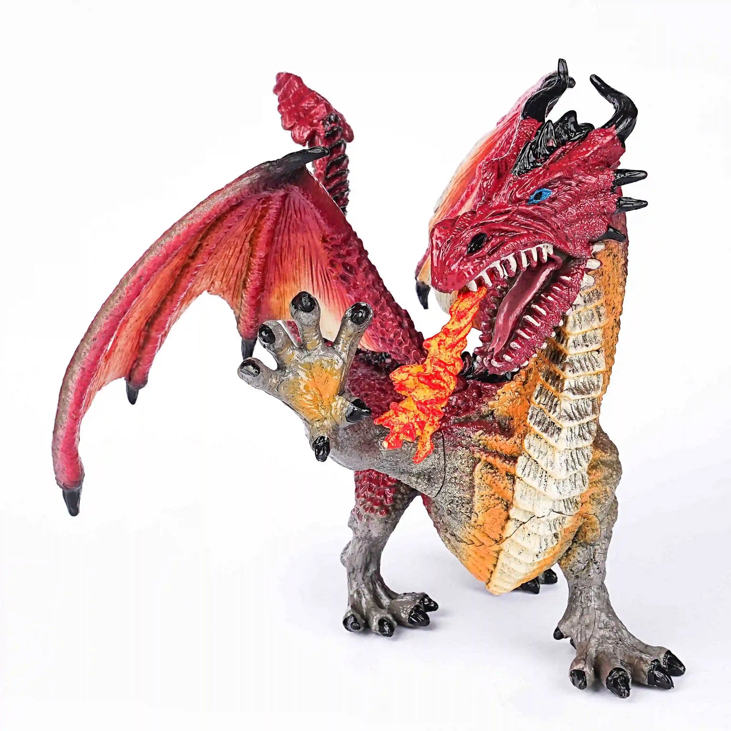 DND Realistic fire-breathing dragon model, flying fire-breathing dragon statue - great dinosaur gift choice | Bear Dice