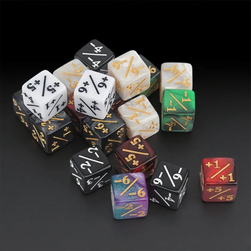 16mm Counting Dice | +1/ - 1 Double - Sided Six - Sided Dice | MTG Magic Counter - Bear Dice