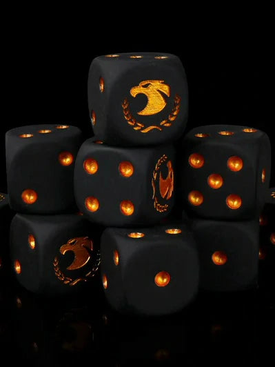 16mm Warhammer 40K Imperial Guard Black Acrylic D6 Dice | Bear Dice