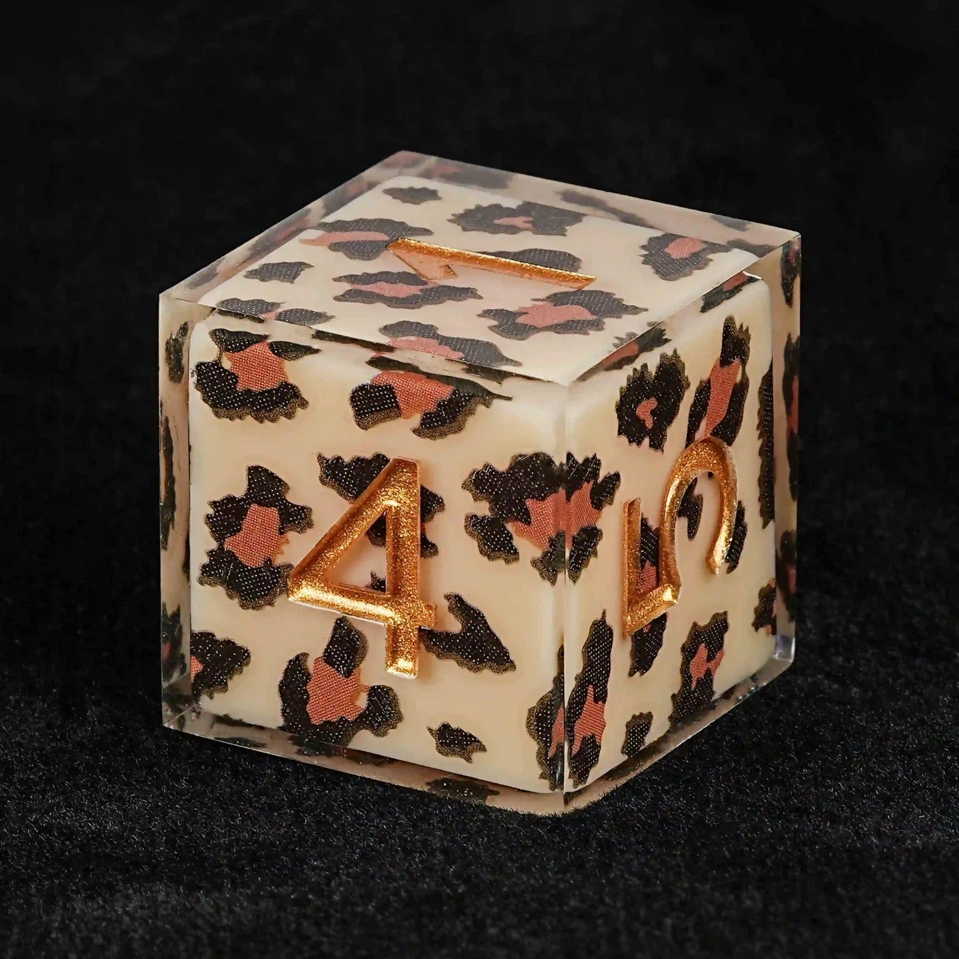 Leopard Print Seduction Fashion D&D Resin D6 Dice | Bear Dice