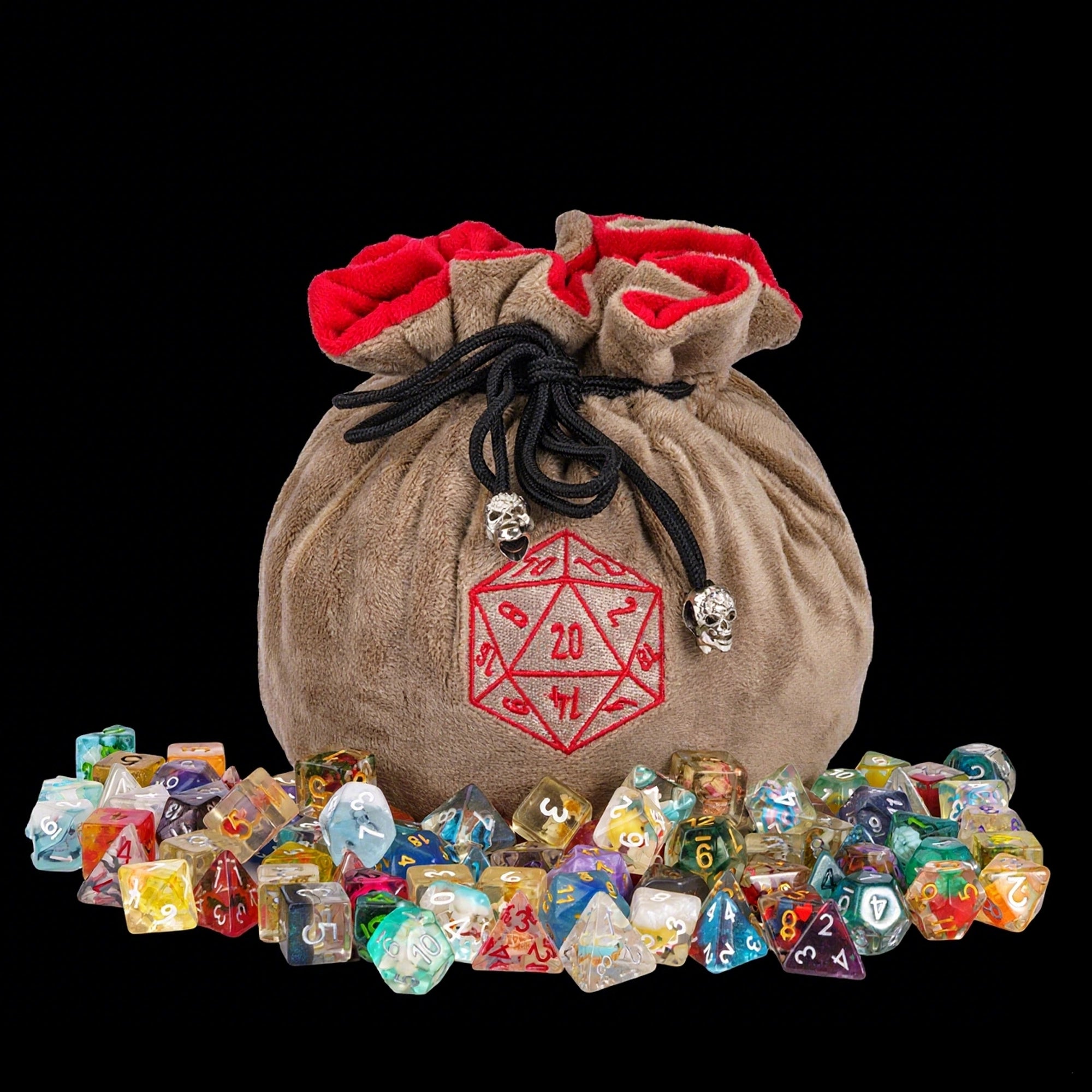 DND & COC Dice Storage Bag | Velvet Dice Bag with Drawstring