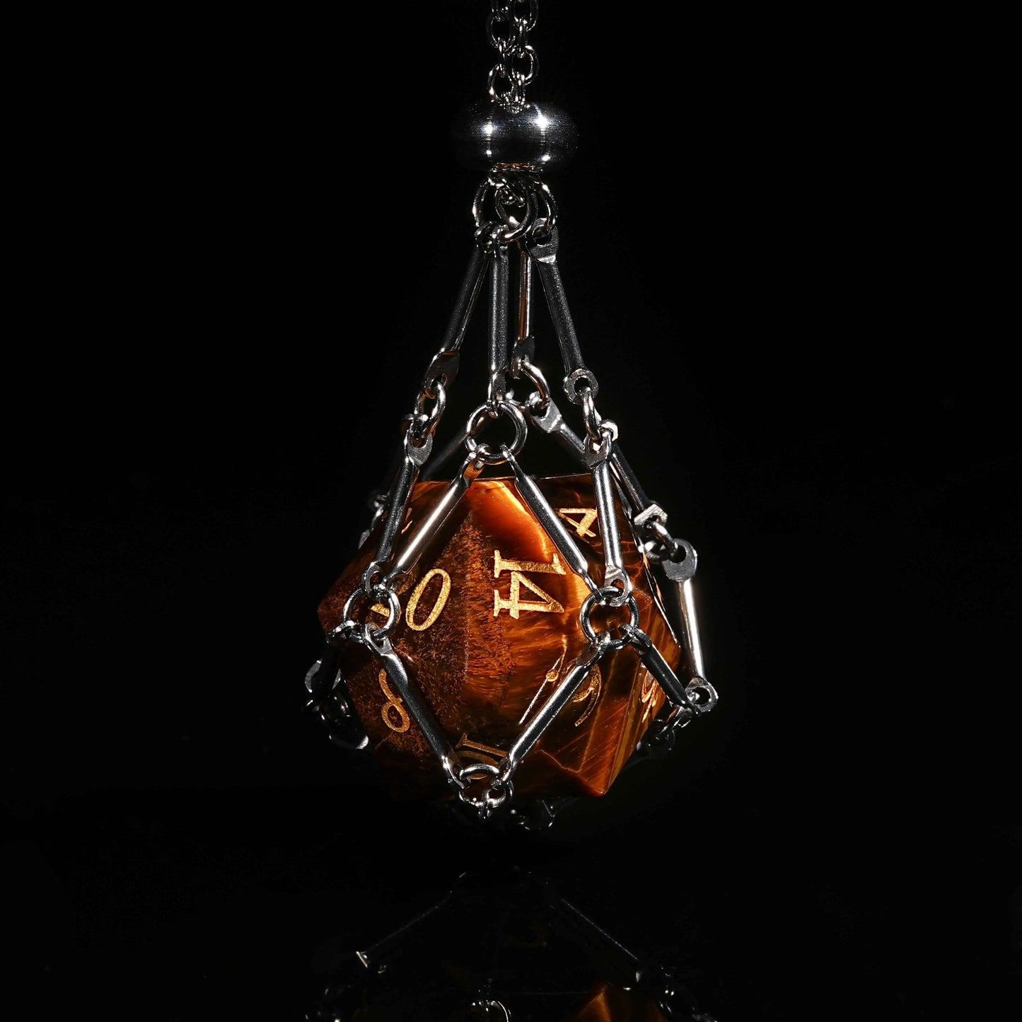 Wild Tribe - Tiger Eye Gemstone DND 20 Sided Dice | Bear Dice