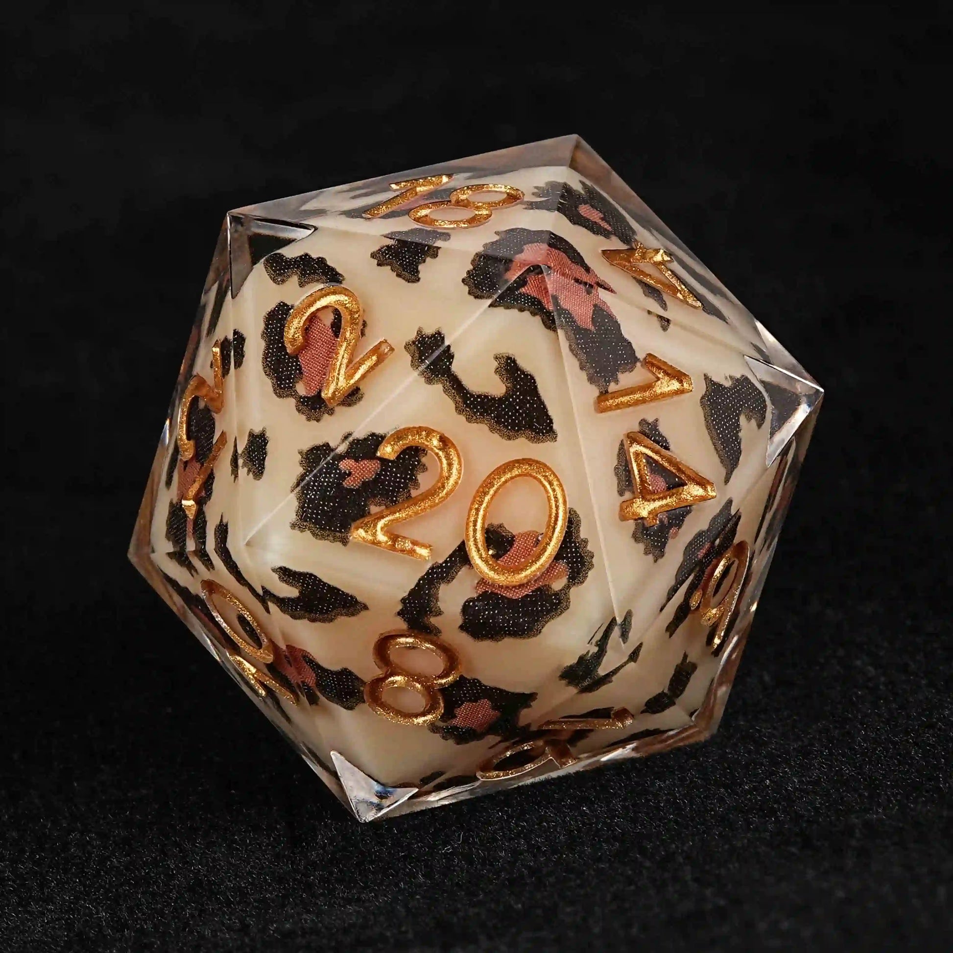 Leopard Print Seduction Fashion D&D Resin D20 Dice | Bear Dice