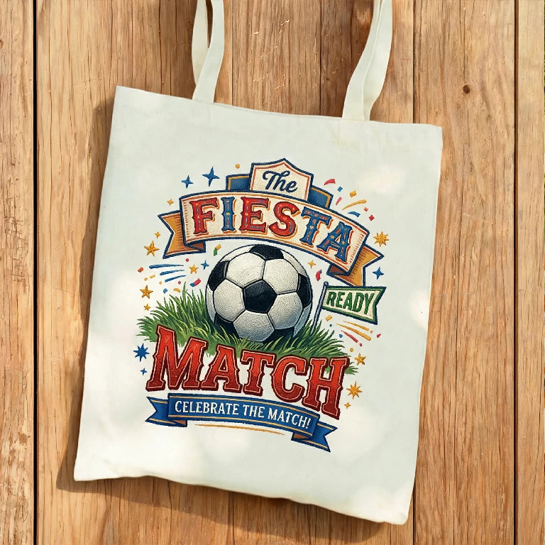 Personalized Football Print Canvas Tote Bag