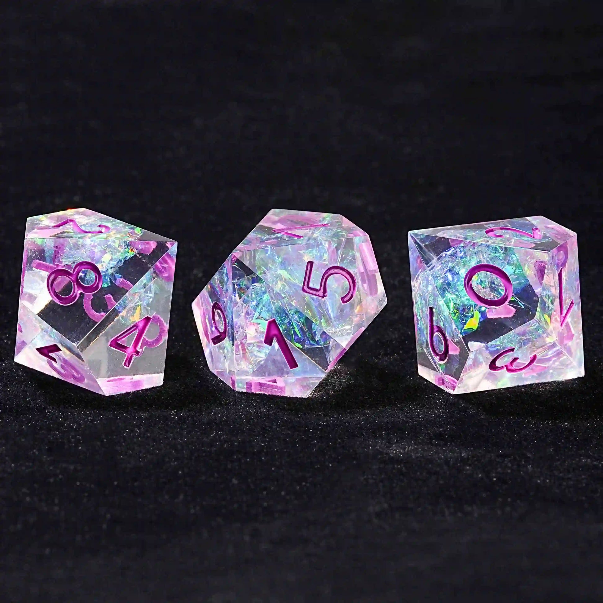 3D10 Translucent Purple Magic Resin Dice - DND Dice | Bear Dice