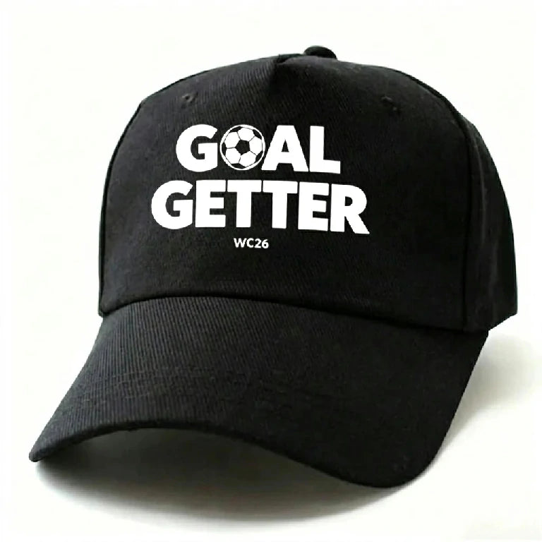 World Cup Football Print "GOAL GETTER" Black Baseball Cap