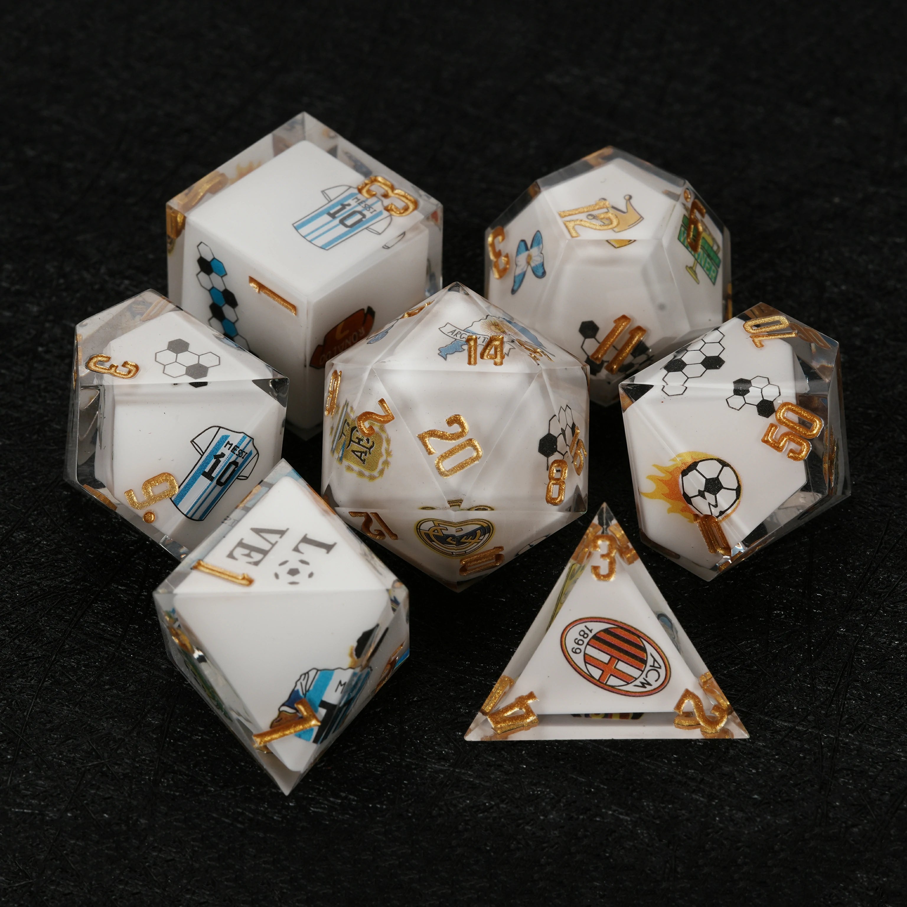 Argentina Soccer DND Dice Set | World Cup Kickstarter Resin Dice