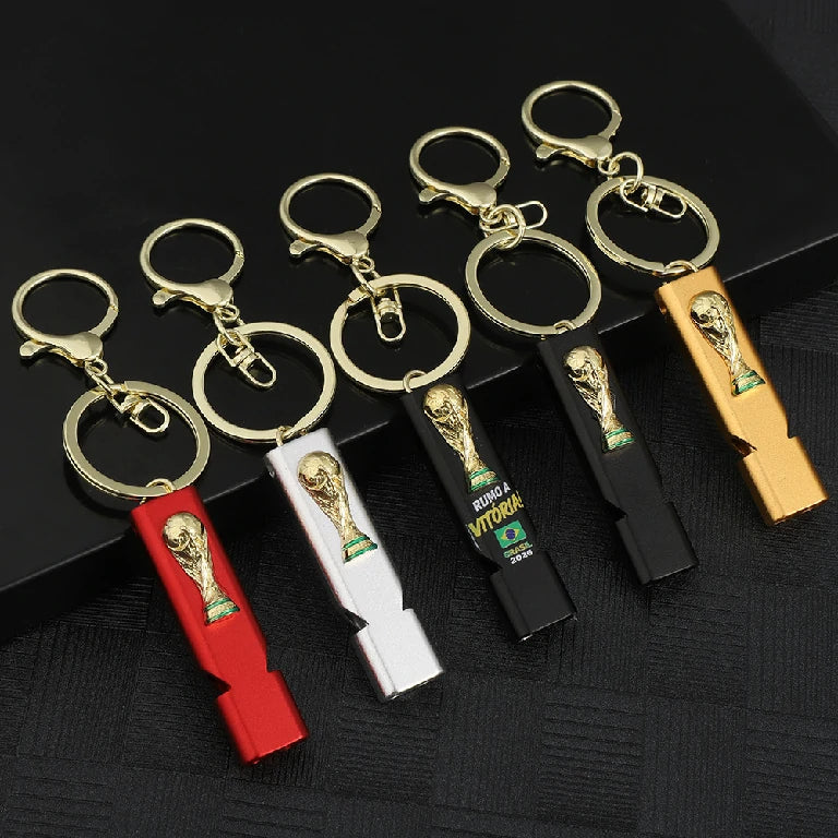 World Cup Hercules Cup Whistle Keychain Soccer Fans Memorial Gift