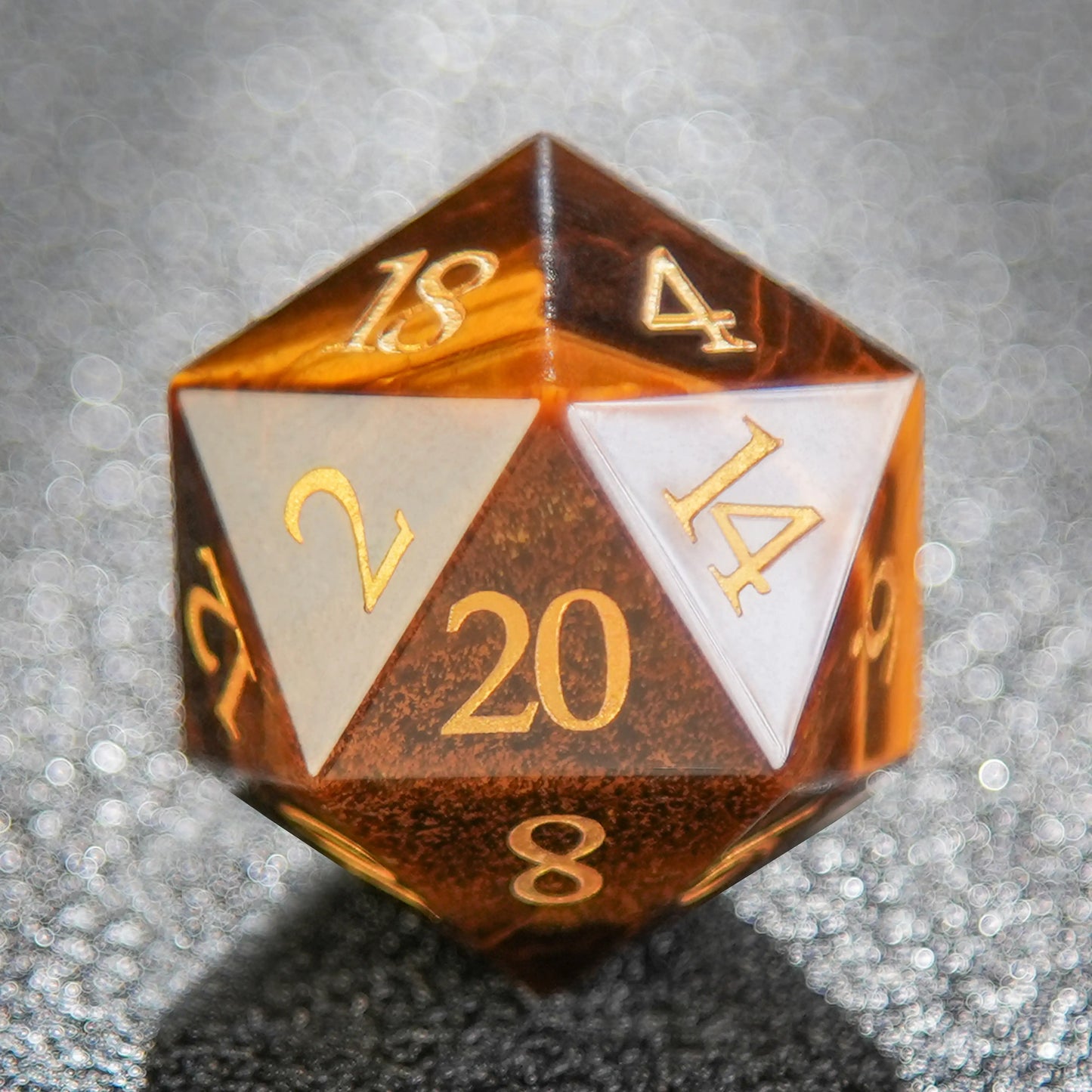 Wild Tribe - Tiger Eye Gemstone DND D20 Dice | Bear Dice