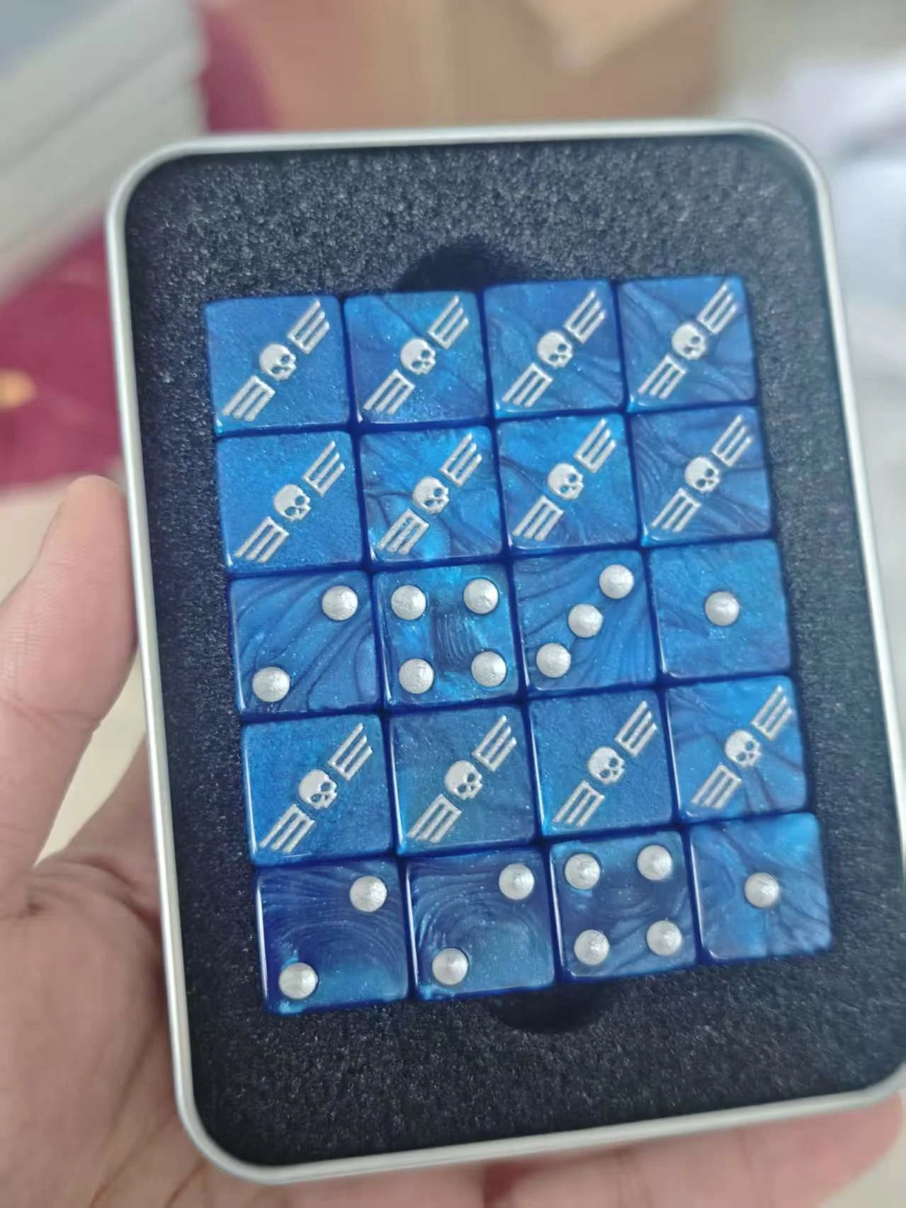 Warhammer 40K Astra Militarum Blue Acrylic D6 Dice