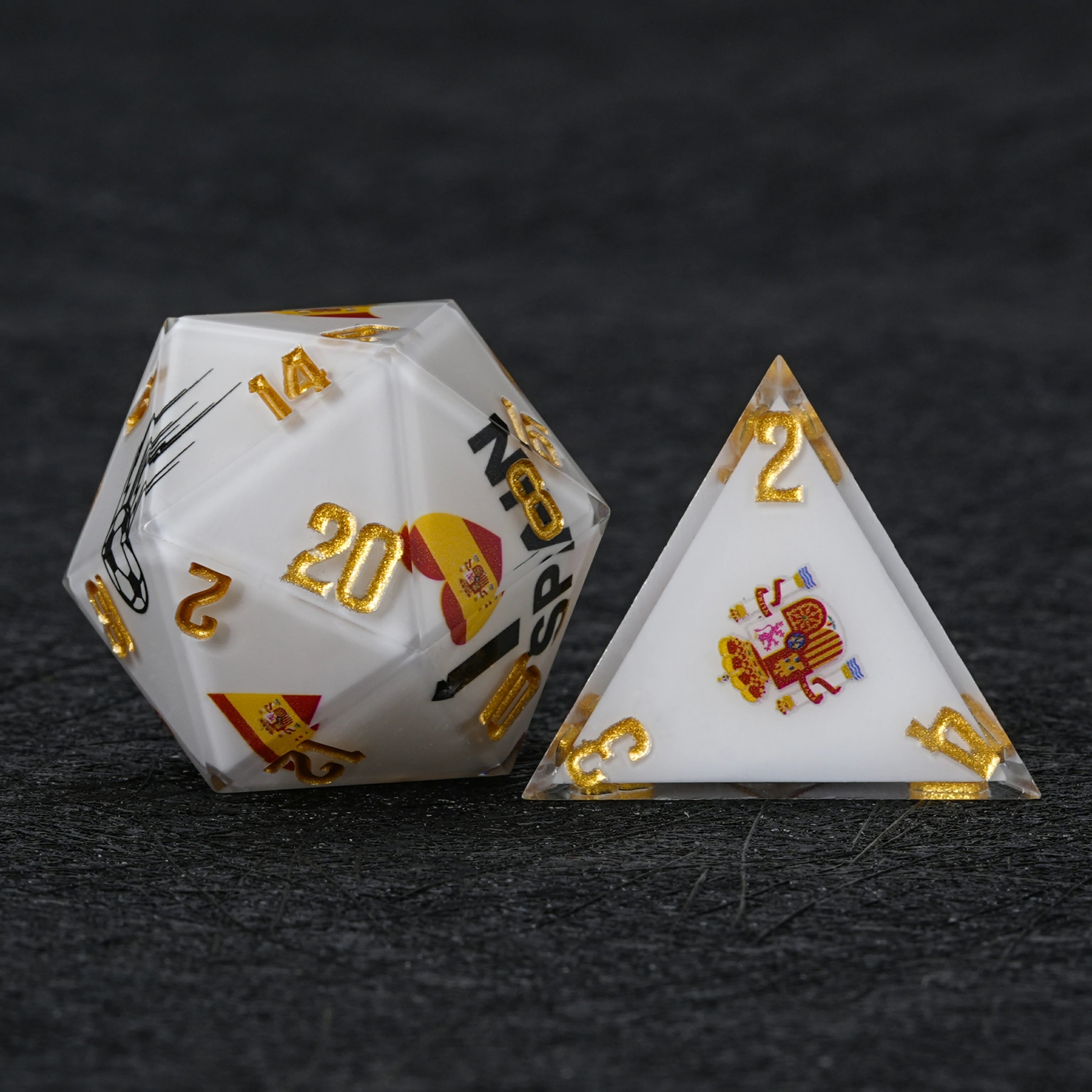 Spain Soccer Resin DND Dice Set – World Cup Kickstarter Edition