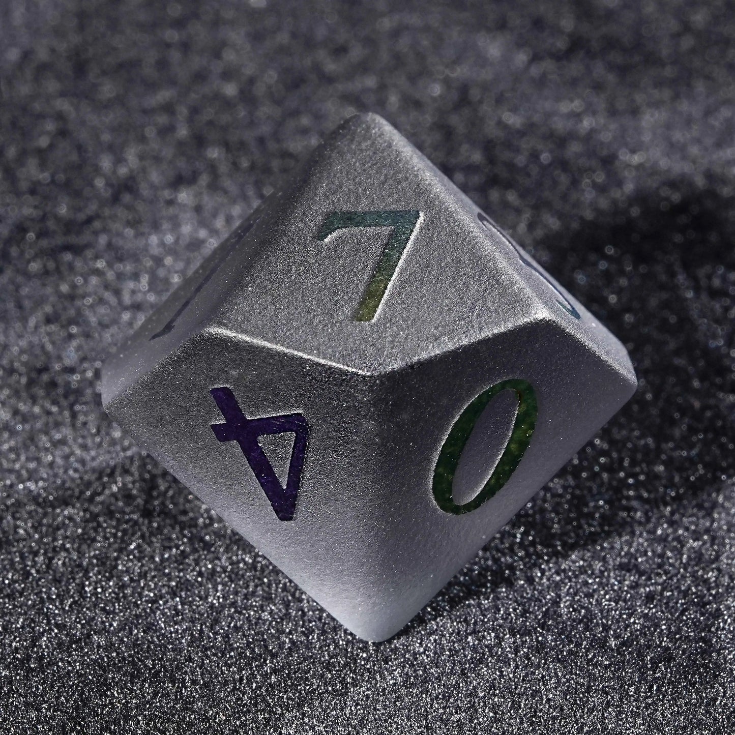 Frosted Obsidian D&D D10 Dice Colored Numbers | Bear Dice