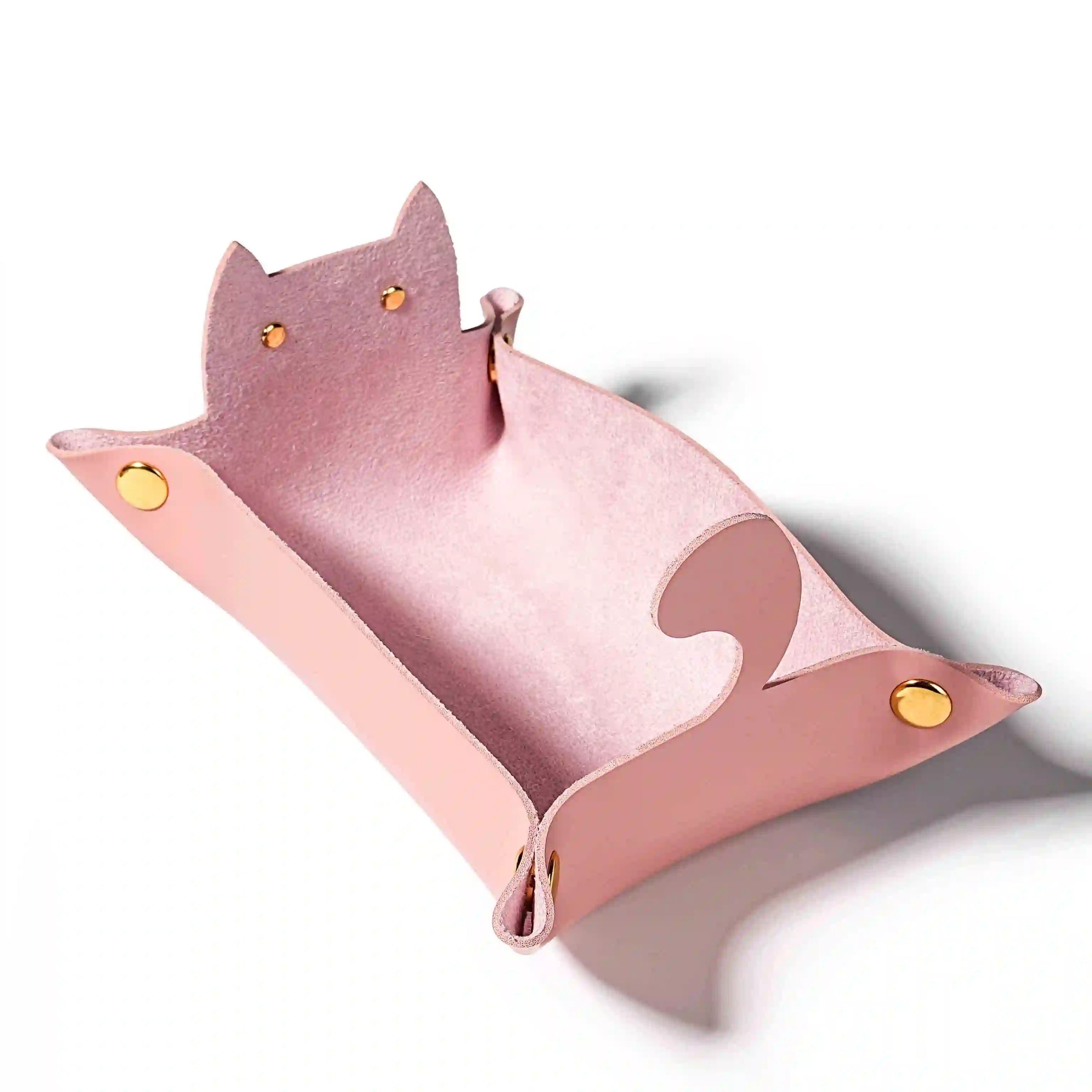 Cat-shaped leather dice pad foldable dnd dice tray