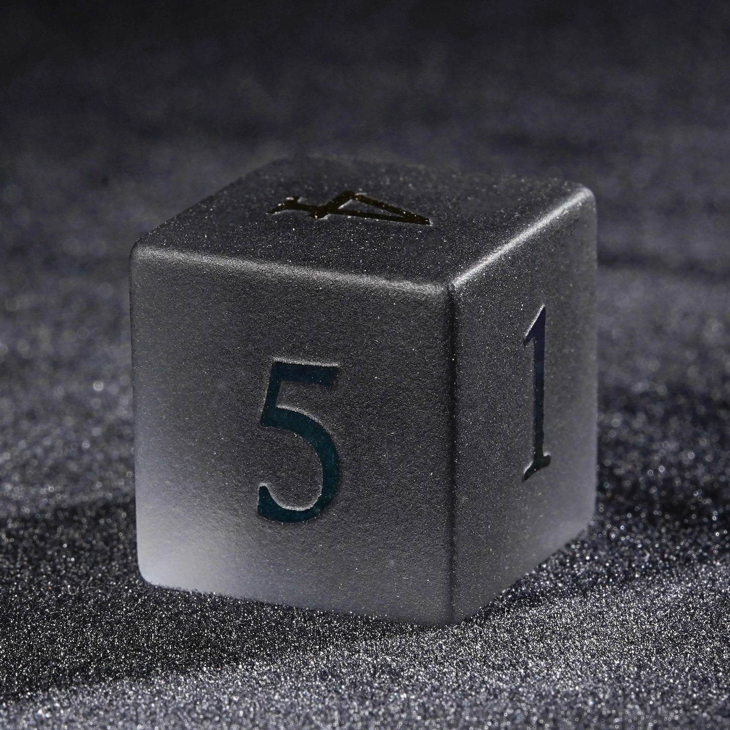 Frosted Obsidian D&D D6 Dice Colored Numbers | Bear Dice