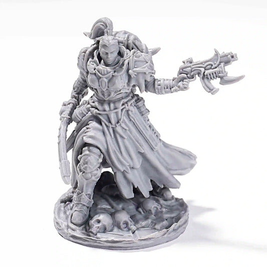 3D Printed Skeleton Valkyrie RPG Miniature with Base Plate | Bear Dice