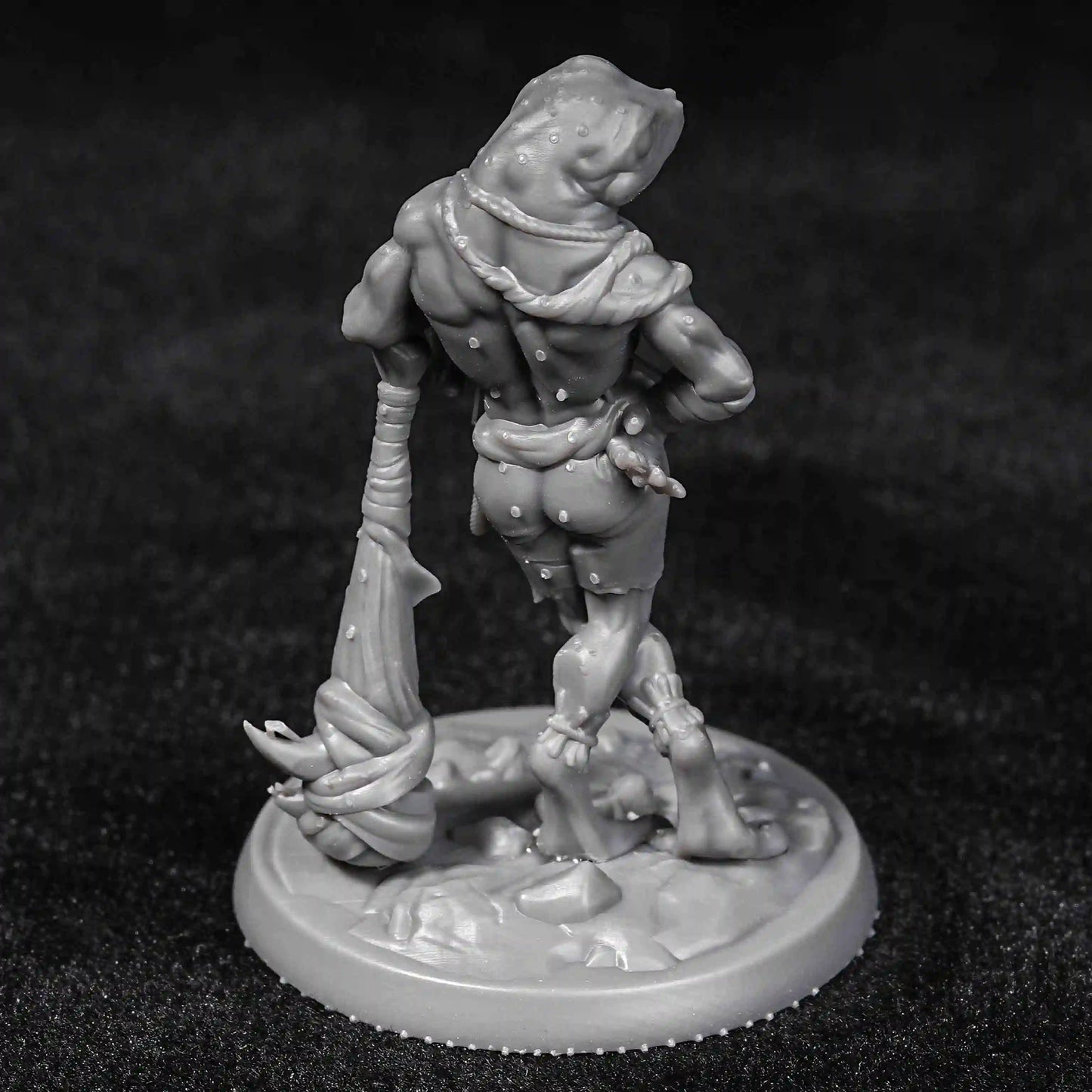 Modelo impreso en 3D de estilo de fantasía de hadas, piezas de ajedrez de DND Frog Warrior