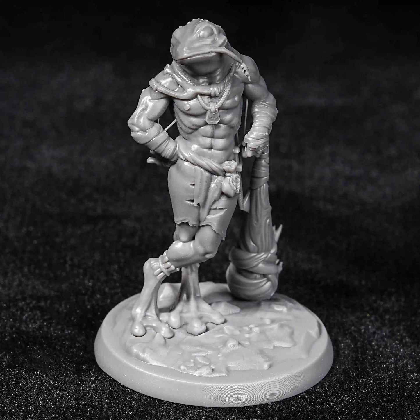 Modelo impreso en 3D de estilo de fantasía de hadas, piezas de ajedrez de DND Frog Warrior