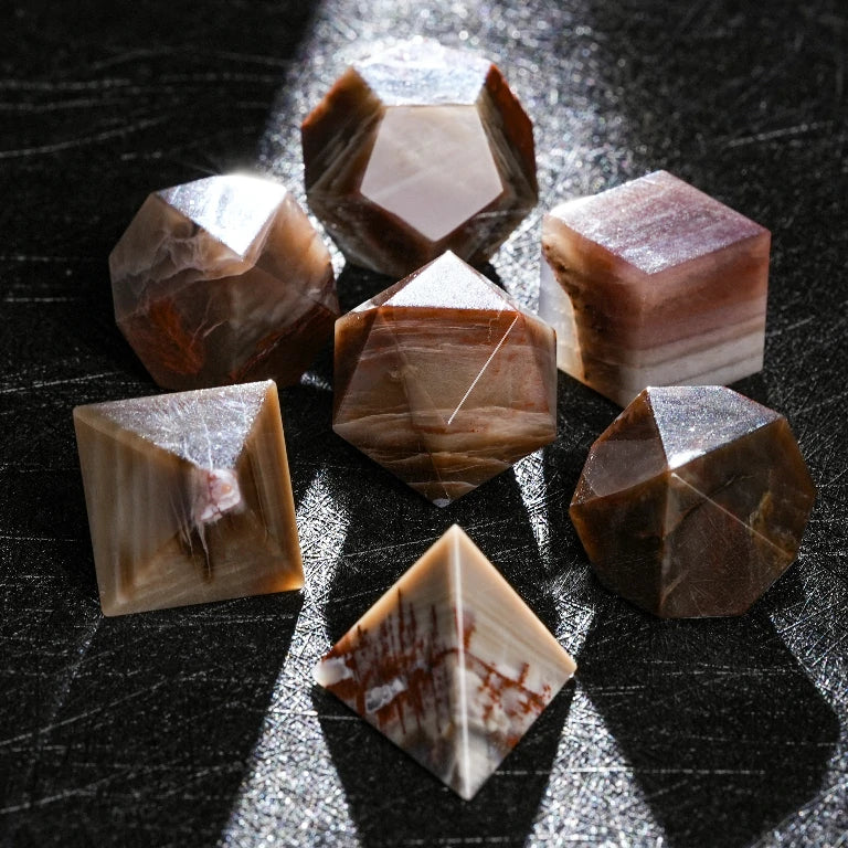 Custom Jade Birch Stone Dice Set