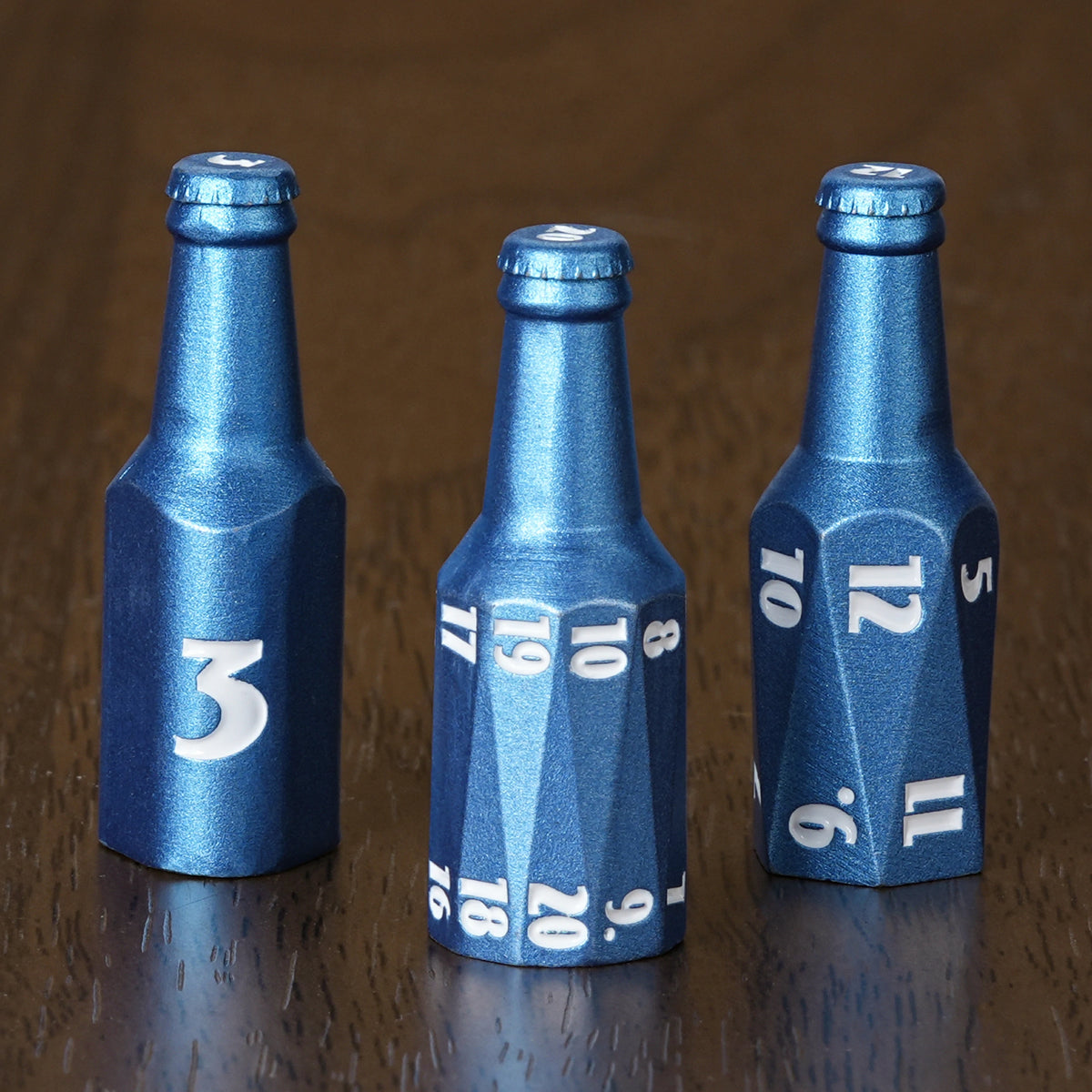 Kickstarter Dice - Unique Spray-Painted Metal Beer Bottle Dice Set