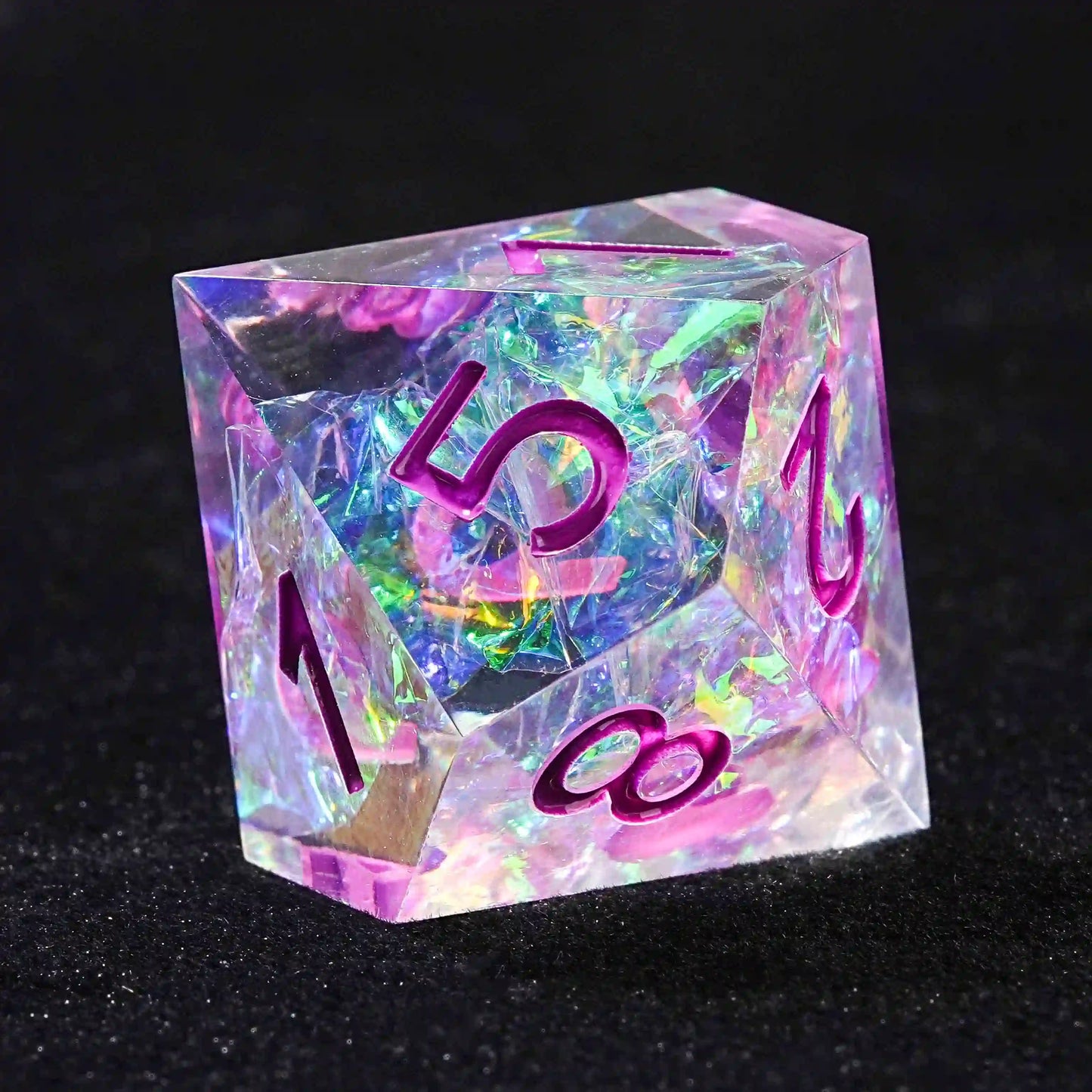 D10 Translucent Purple Magic Resin Dice - DND Dice | Bear Dice