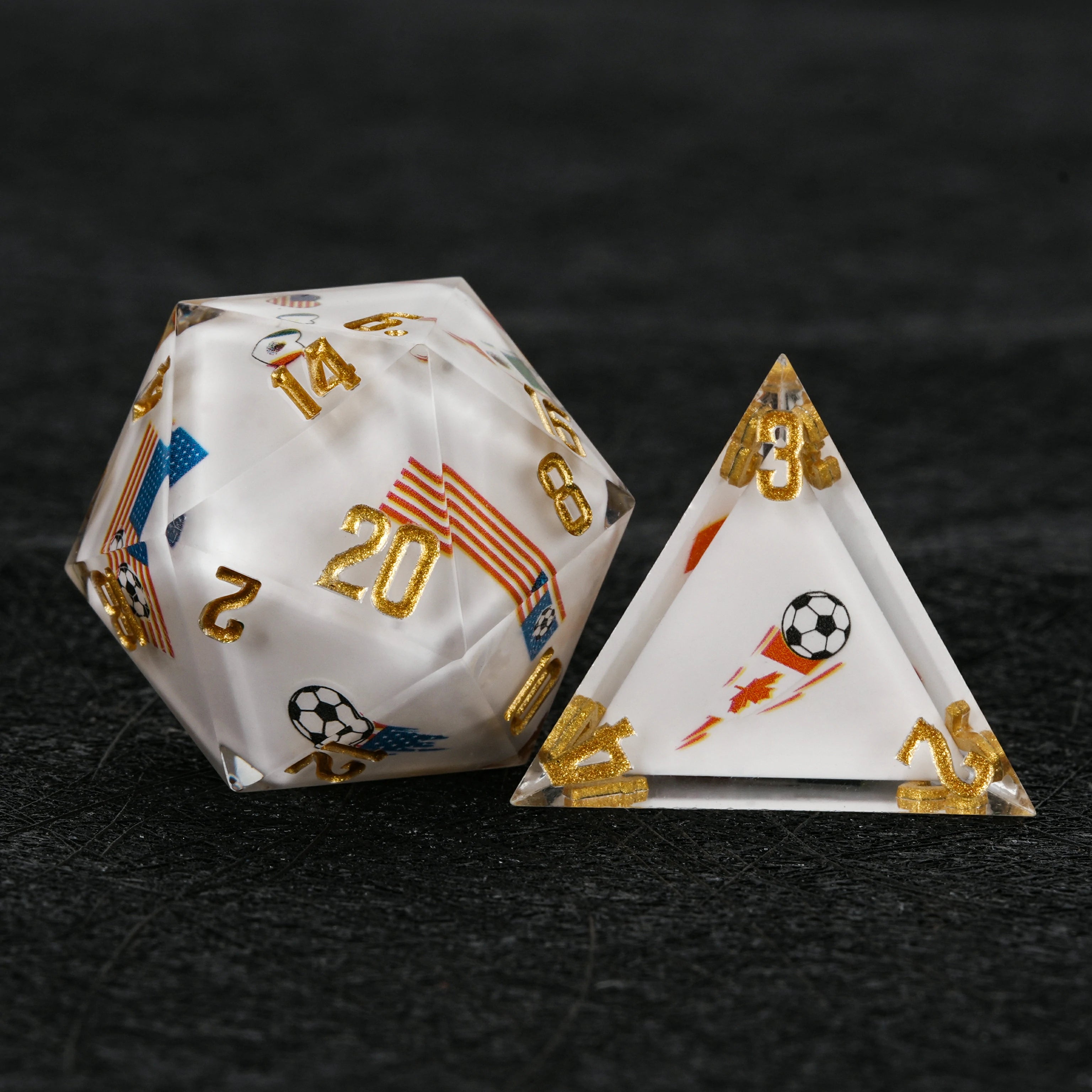 World Cup DND Resin Dice Set – USA Canada Mexico Kickstarter Edition