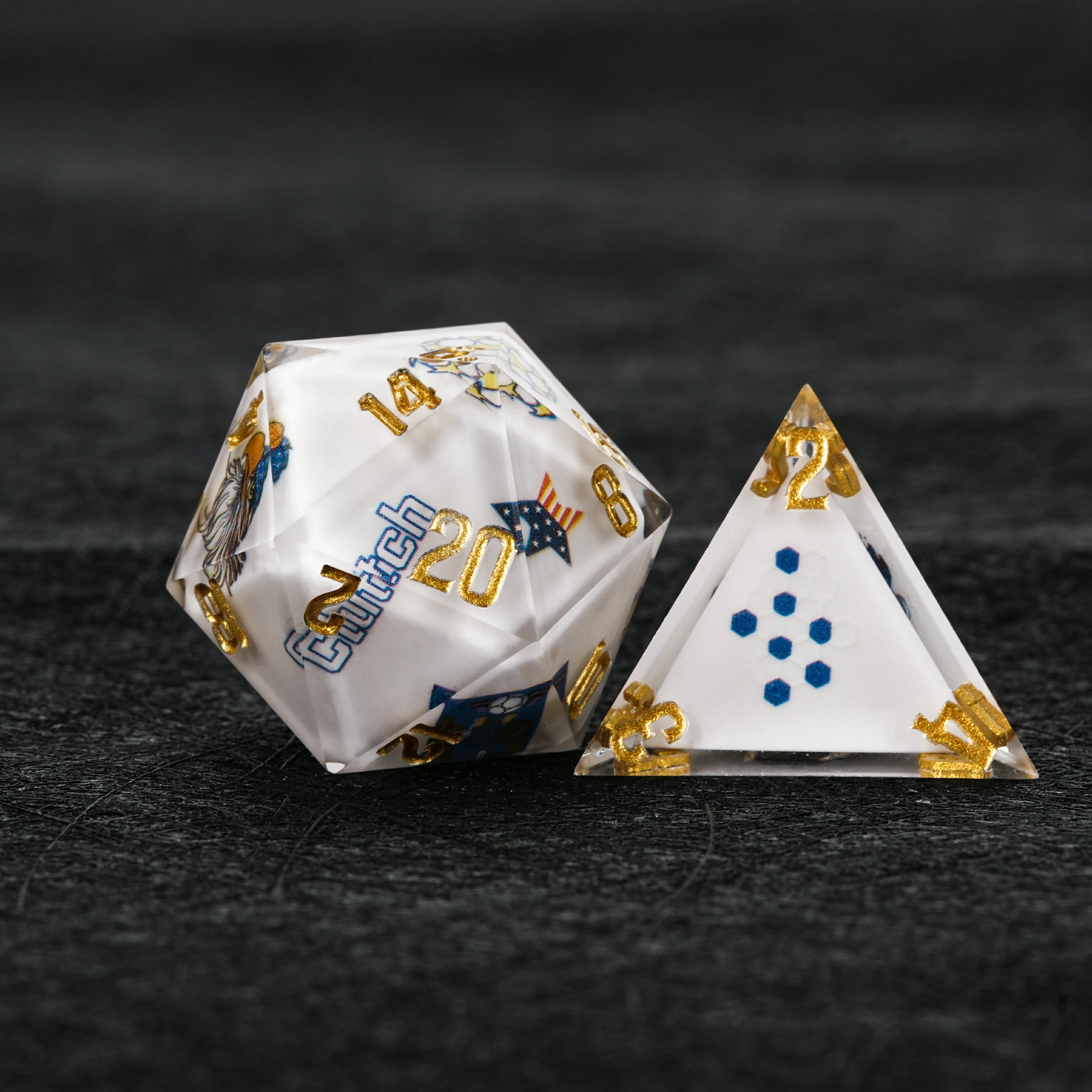USA Soccer DND Dice Set – World Cup Kickstarter White Resin Dice