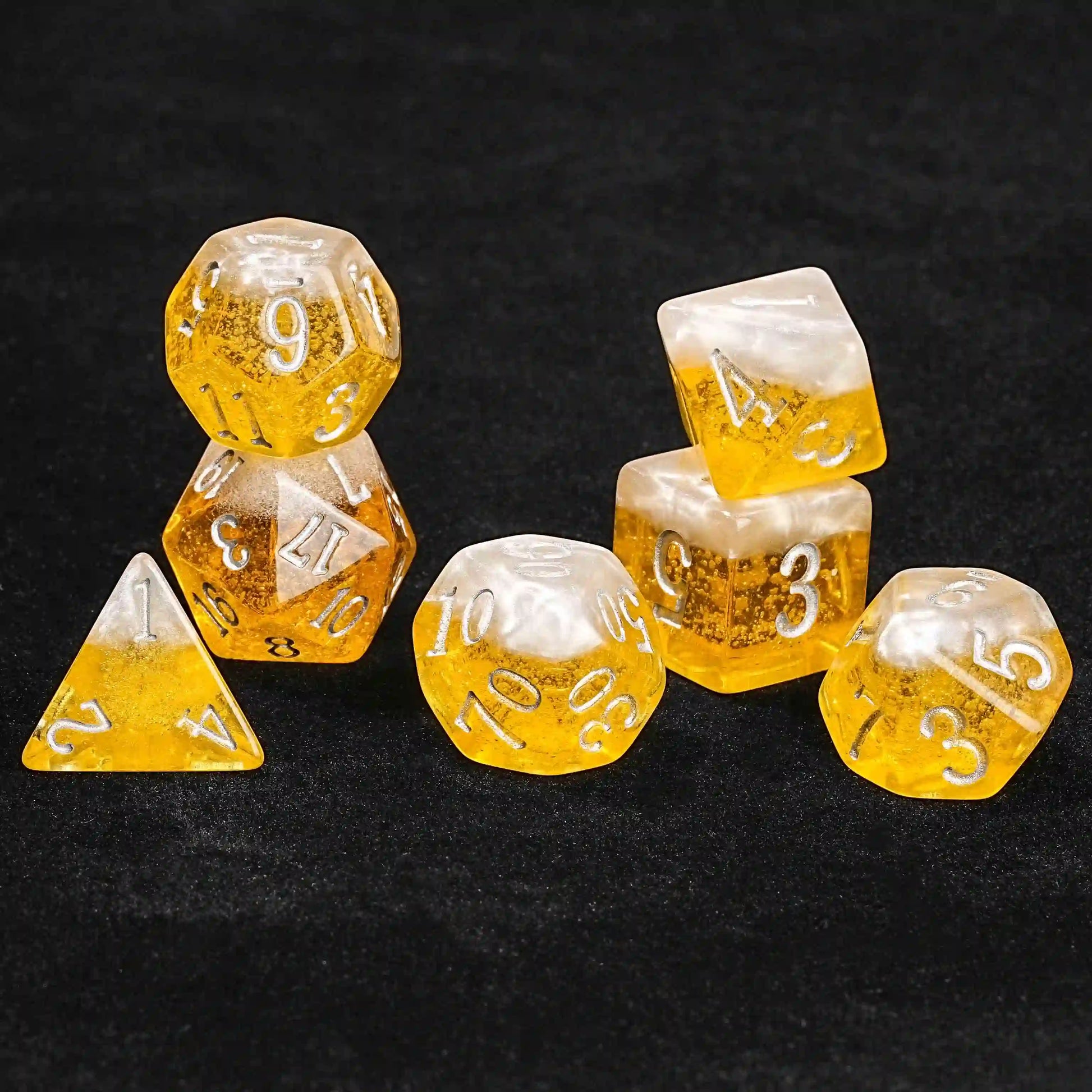 Budweiser Yellow Beer Resin Dice Set: Rolling for a Golden Happy Hour | Bear Dice