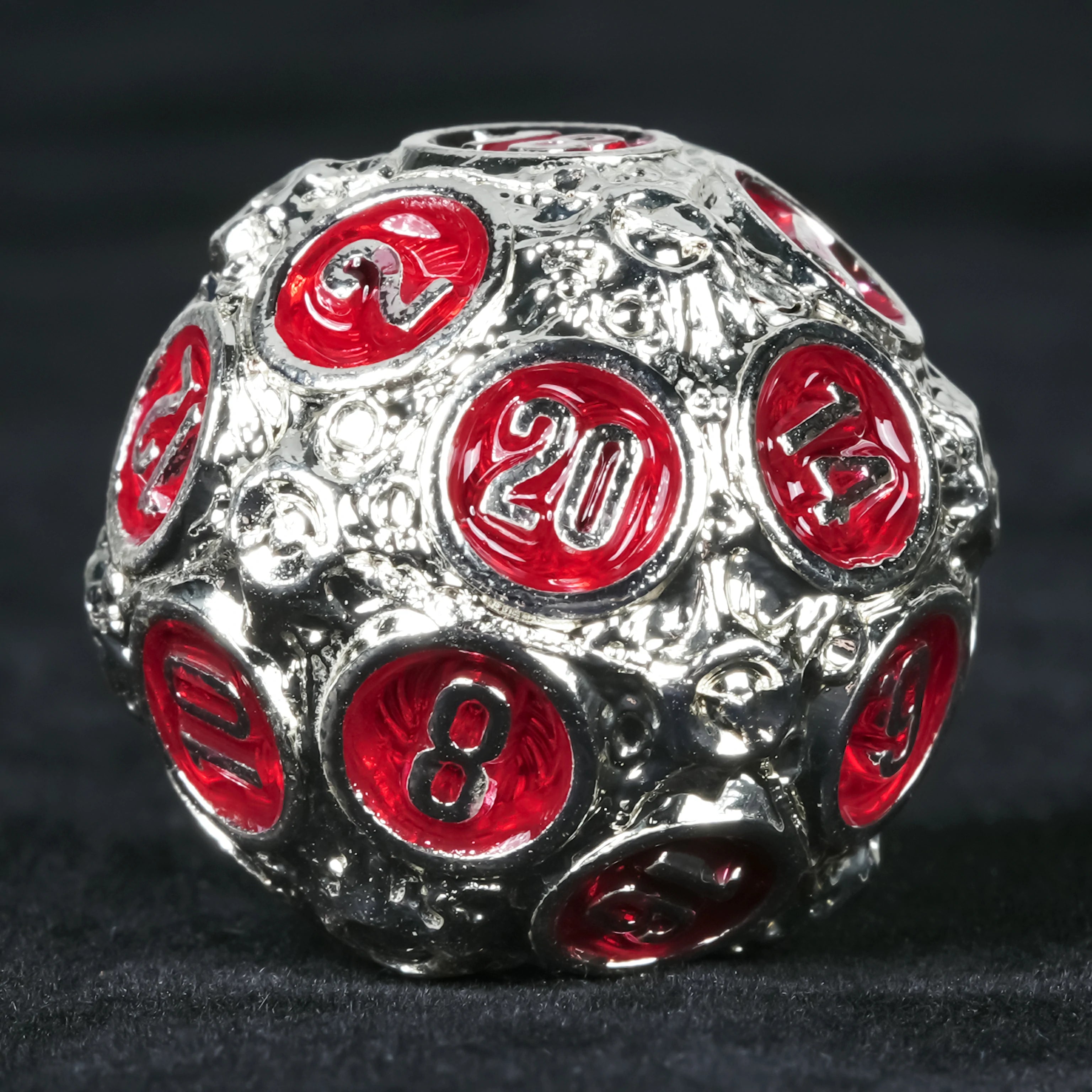 Spherical Planet Metal Dice Set – complete set with Bear Dice gift box, dice bag and sticker