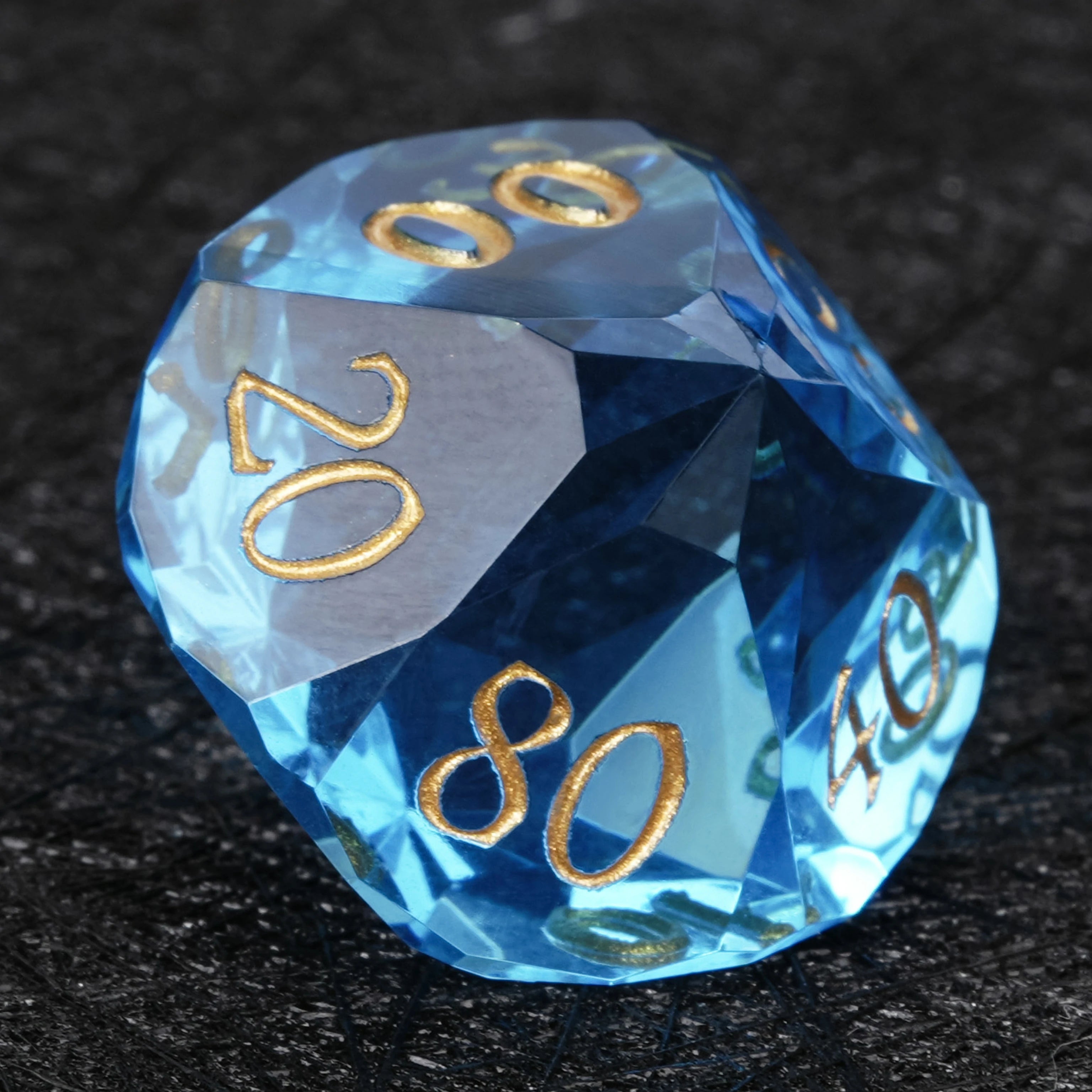 Sky Blue Transparent Resin DND Dice Set | 7-Piece D&D Polyhedral Dice