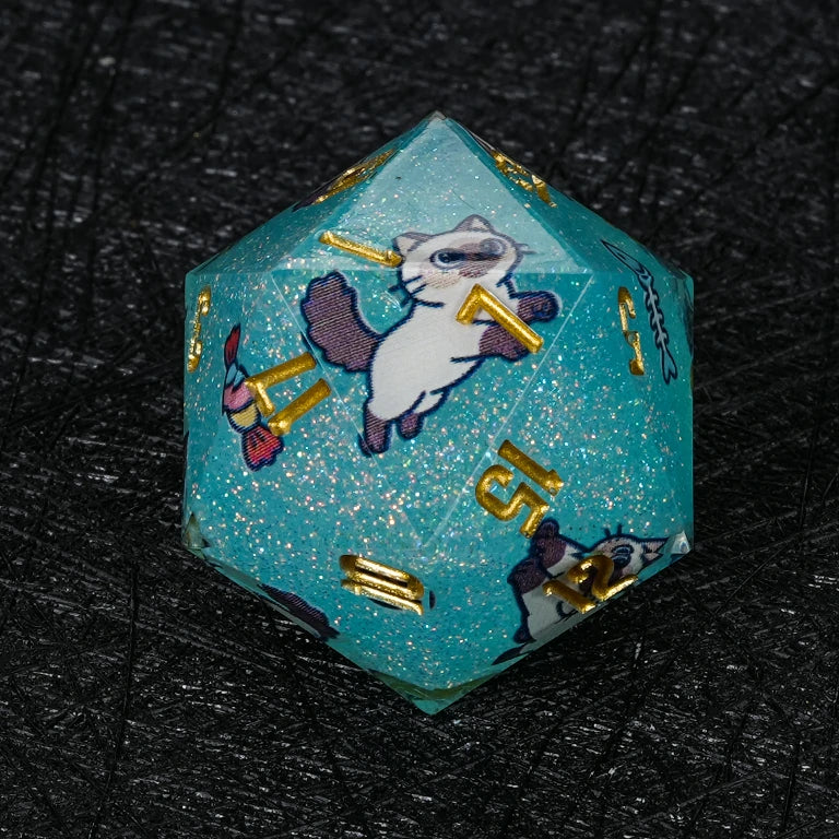 Kickstarter Dice — Ragdoll Cat Polyhedral DND Resin Dice Set