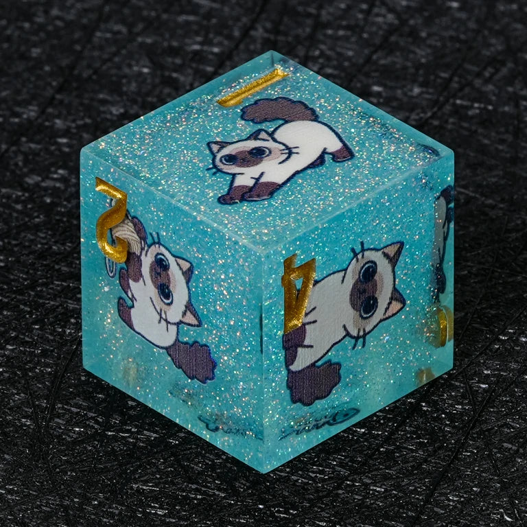 Kickstarter Dice — Ragdoll Cat Polyhedral DND Resin Dice Set