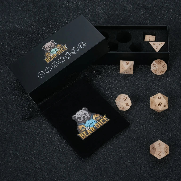 Beech wood DND Dice Set