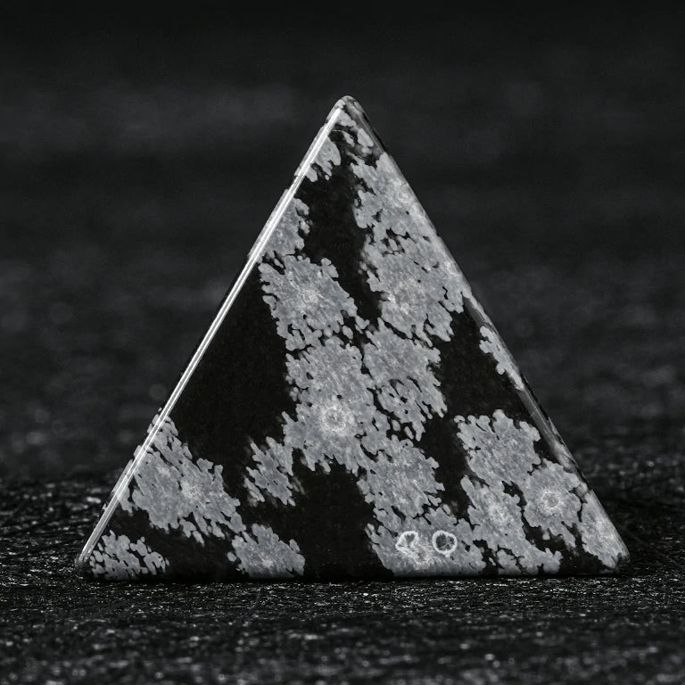 Custom Snowflake Obsidian Dice Set | Engraved Text, Logo & Numbers