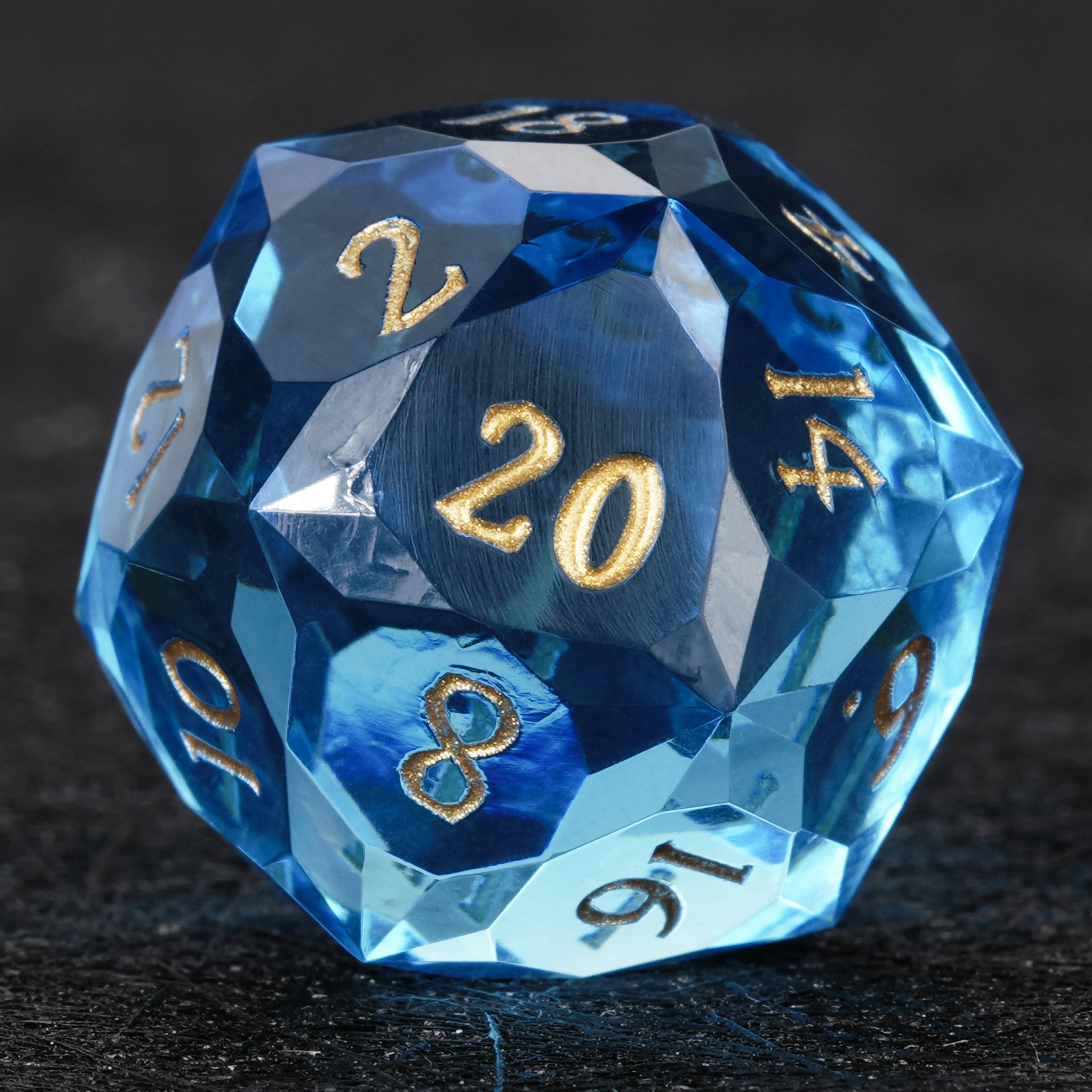 Sky Blue Transparent Resin DND Dice Set | 7-Piece D&D Polyhedral Dice