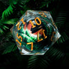 35 mm Dragon's Eye Liquid Core D20 Resin Dice + Gold Numbers - Bear Dice