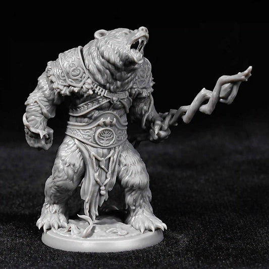 3D printed model of the Scourge of War DND Bear Warrior adds combat flavor