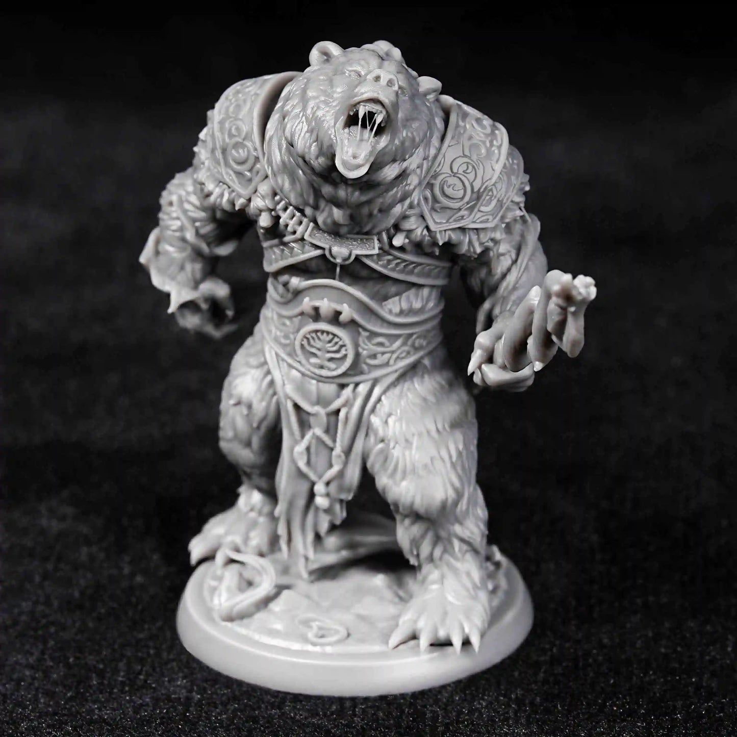 3D printed model of the Scourge of War DND Bear Warrior adds combat flavor