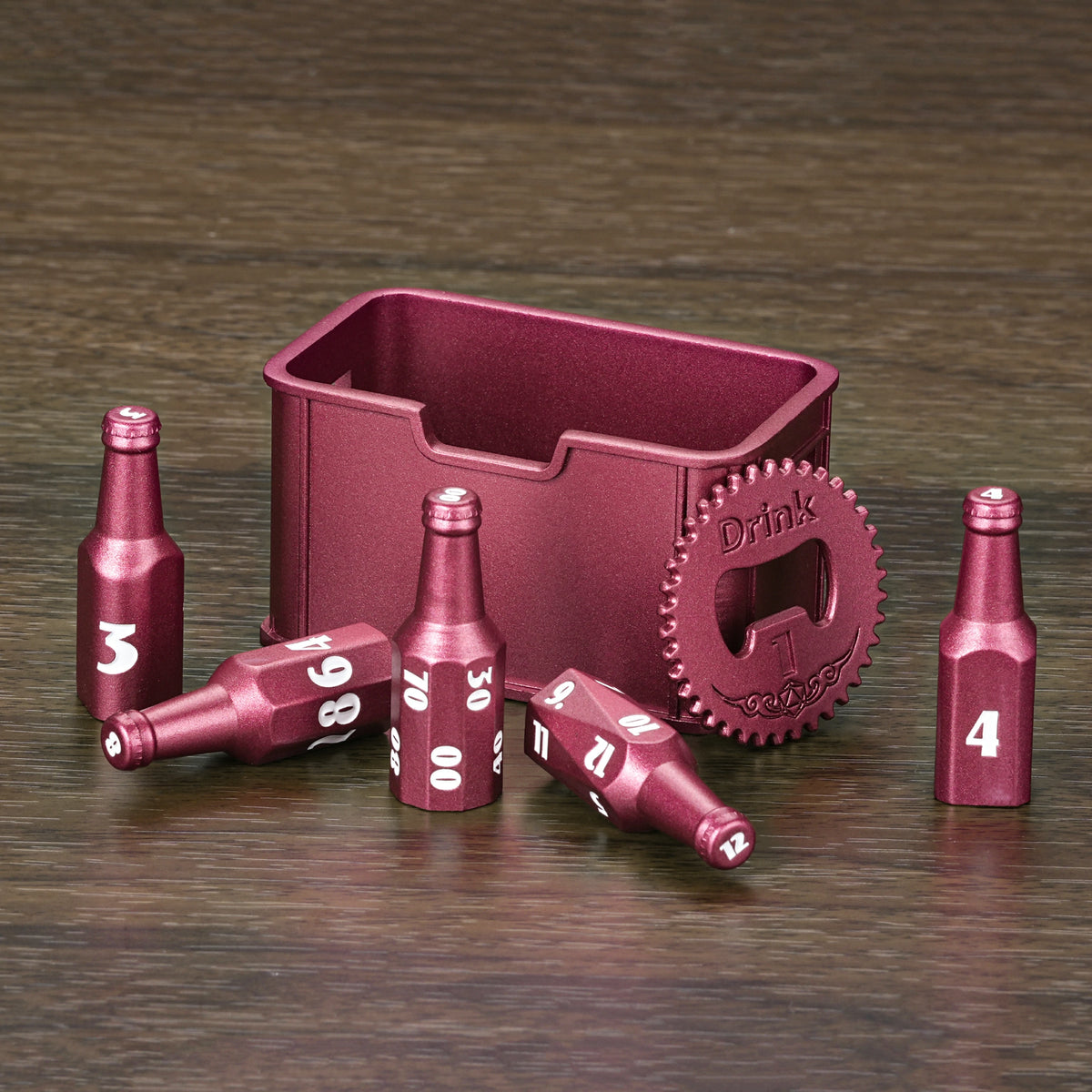 Kickstarter Dice — Unique Metal Beer Bottle Dice Set