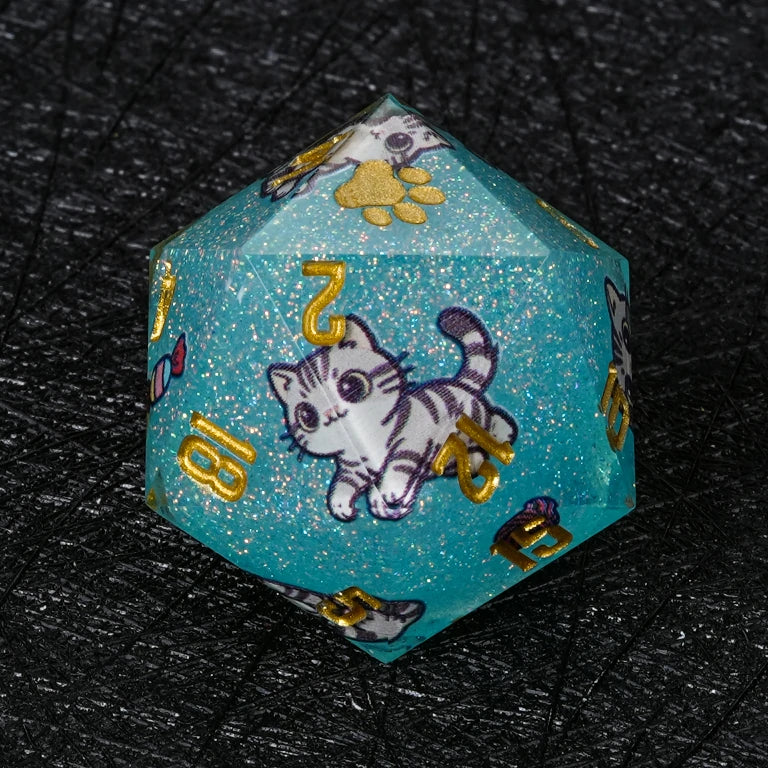 Kickstarter Dice — American Shorthair Cat Polyhedral DND Resin Dice Set