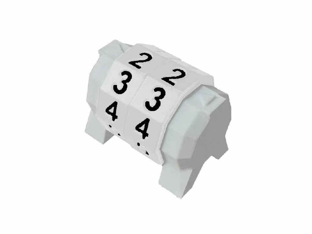 3D printed white MTG life counter with black numbers | Bear Dice