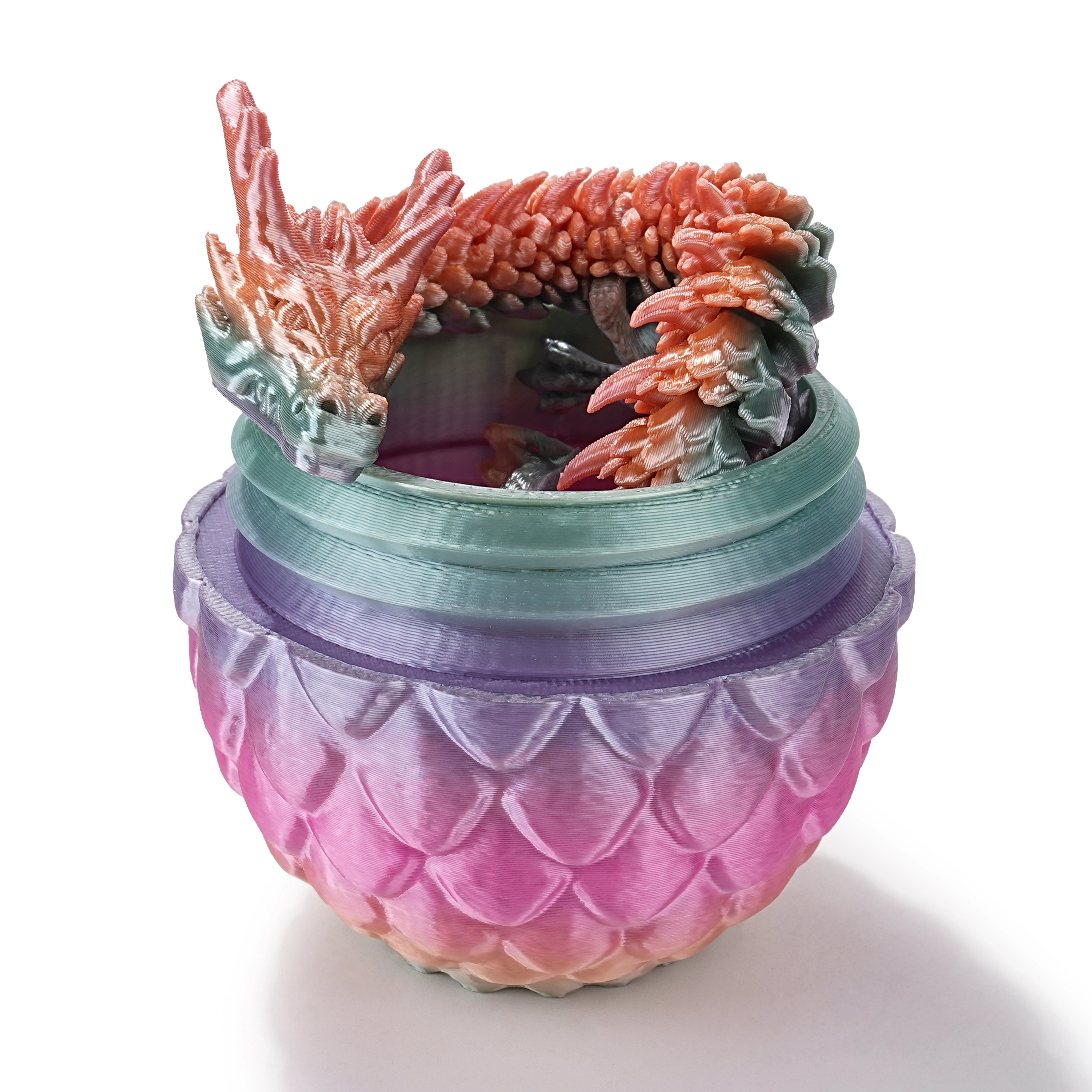 Unique 3D Printed Dragon Egg Acrylic Dice Set - DND Desktop Essentials
