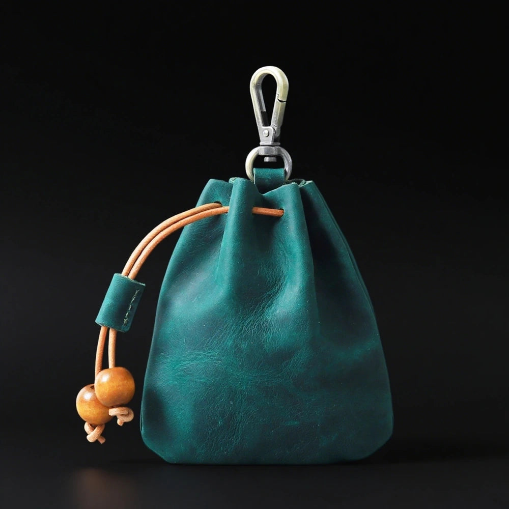 DND Dice Storage Bag in Vintage Cowhide Leather | Dungeons & Dragons Dice Bag