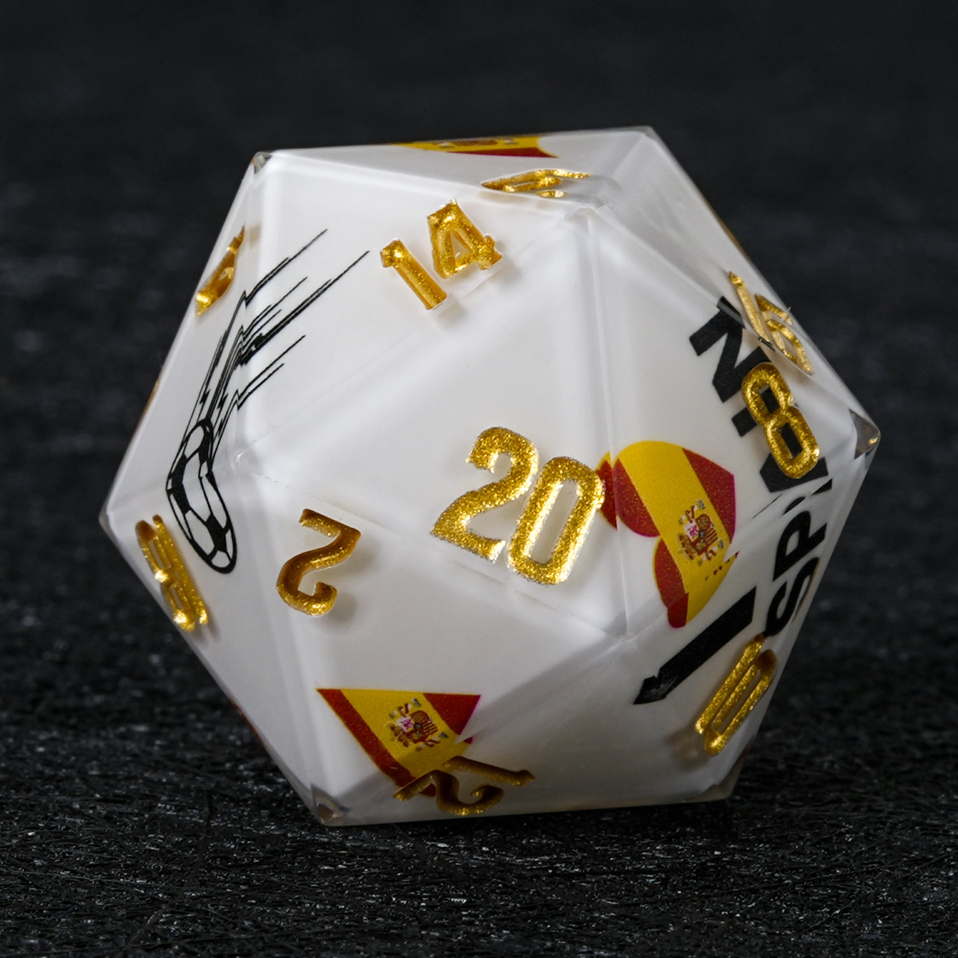 France Soccer DND Dice Set – World Cup Kickstarter White Resin 7-Piece RPG Dice