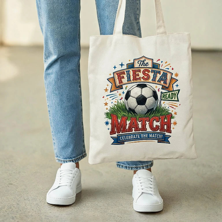 Personalized Football Print Canvas Tote Bag