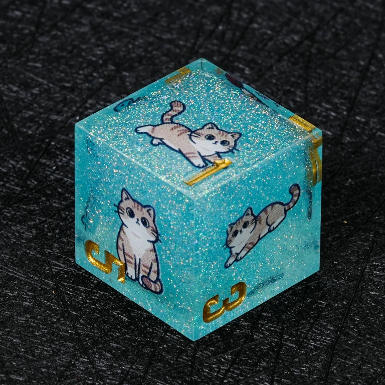 Kickstarter Dice — British Shorthair Polyhedral DND Resin Dice Set