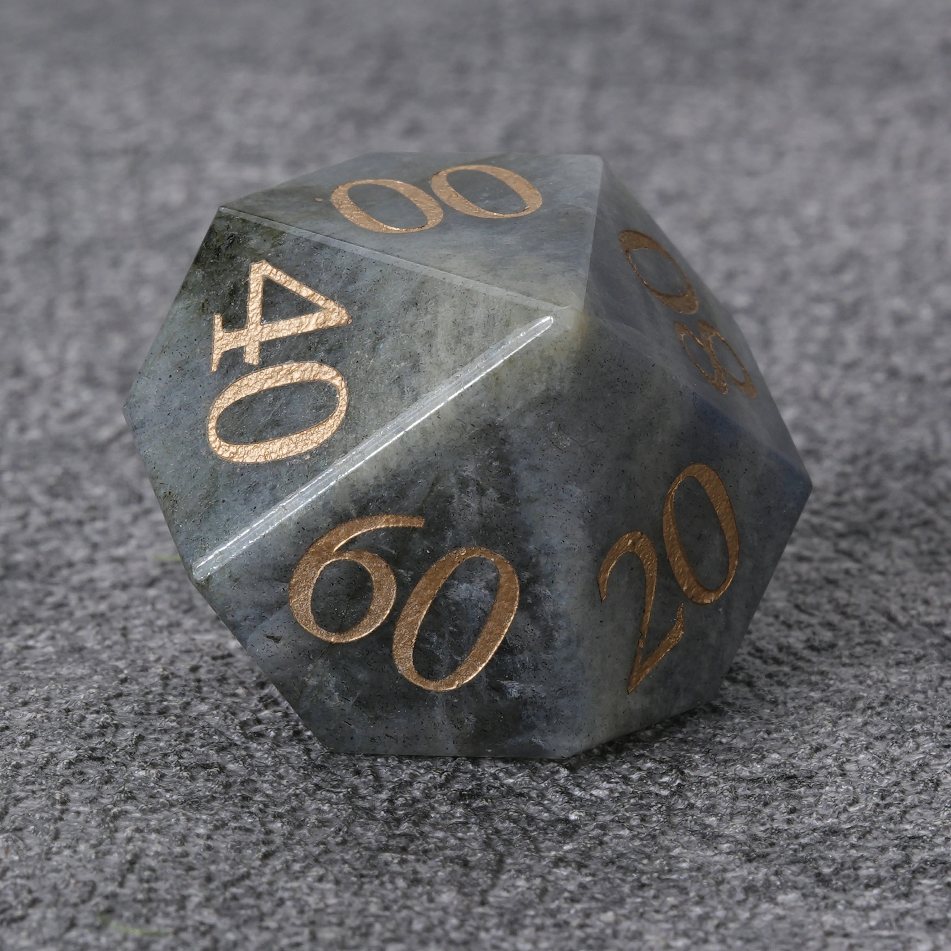 Grey Multi-Faceted Gemstone Dice