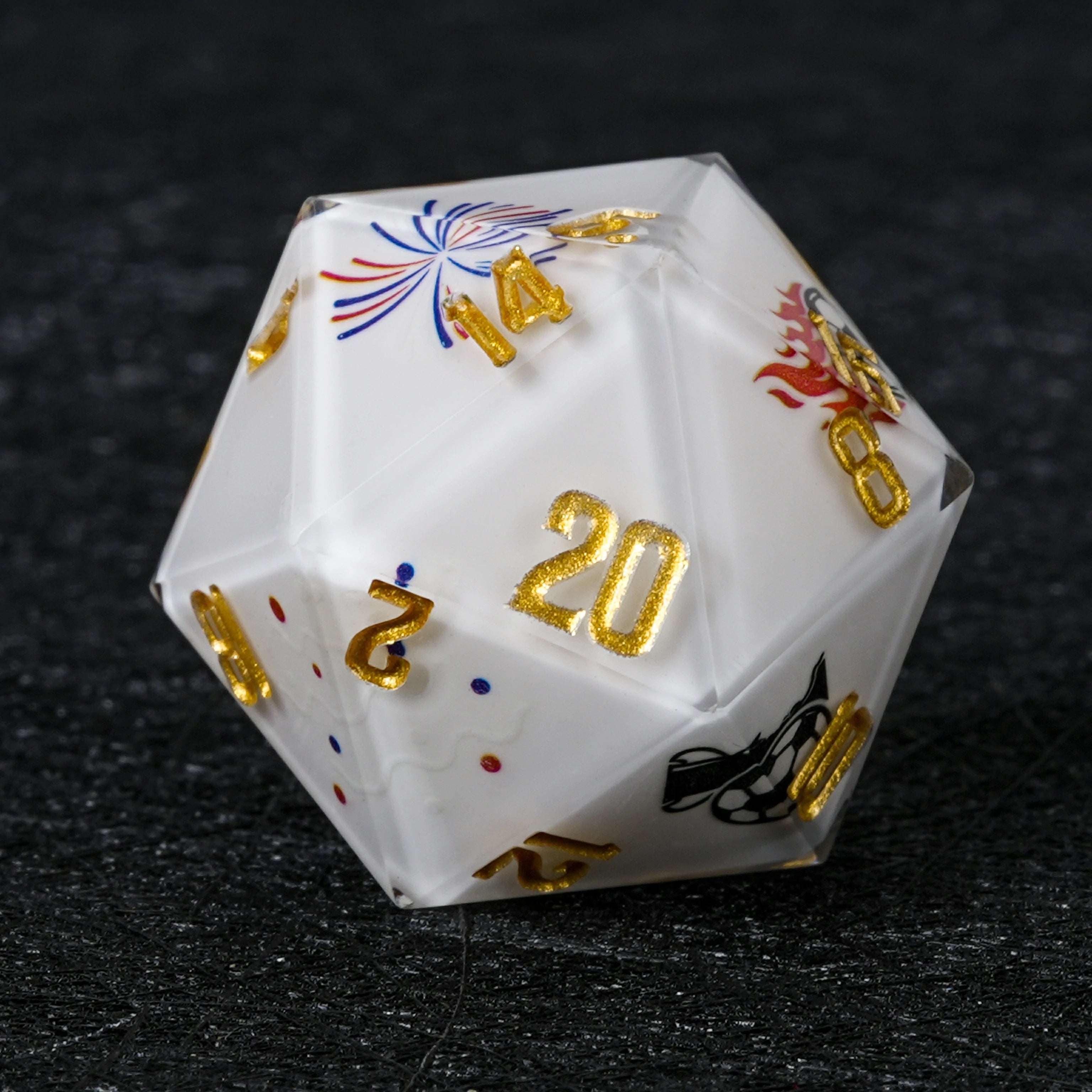 France Soccer DND Dice Set – World Cup Kickstarter White Resin RPG Dice