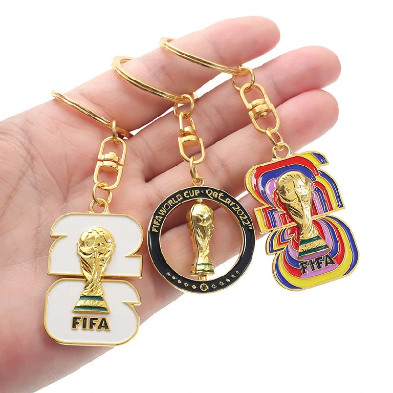 2026 World Cup Painted Enamel UV Printed Metal Keychain